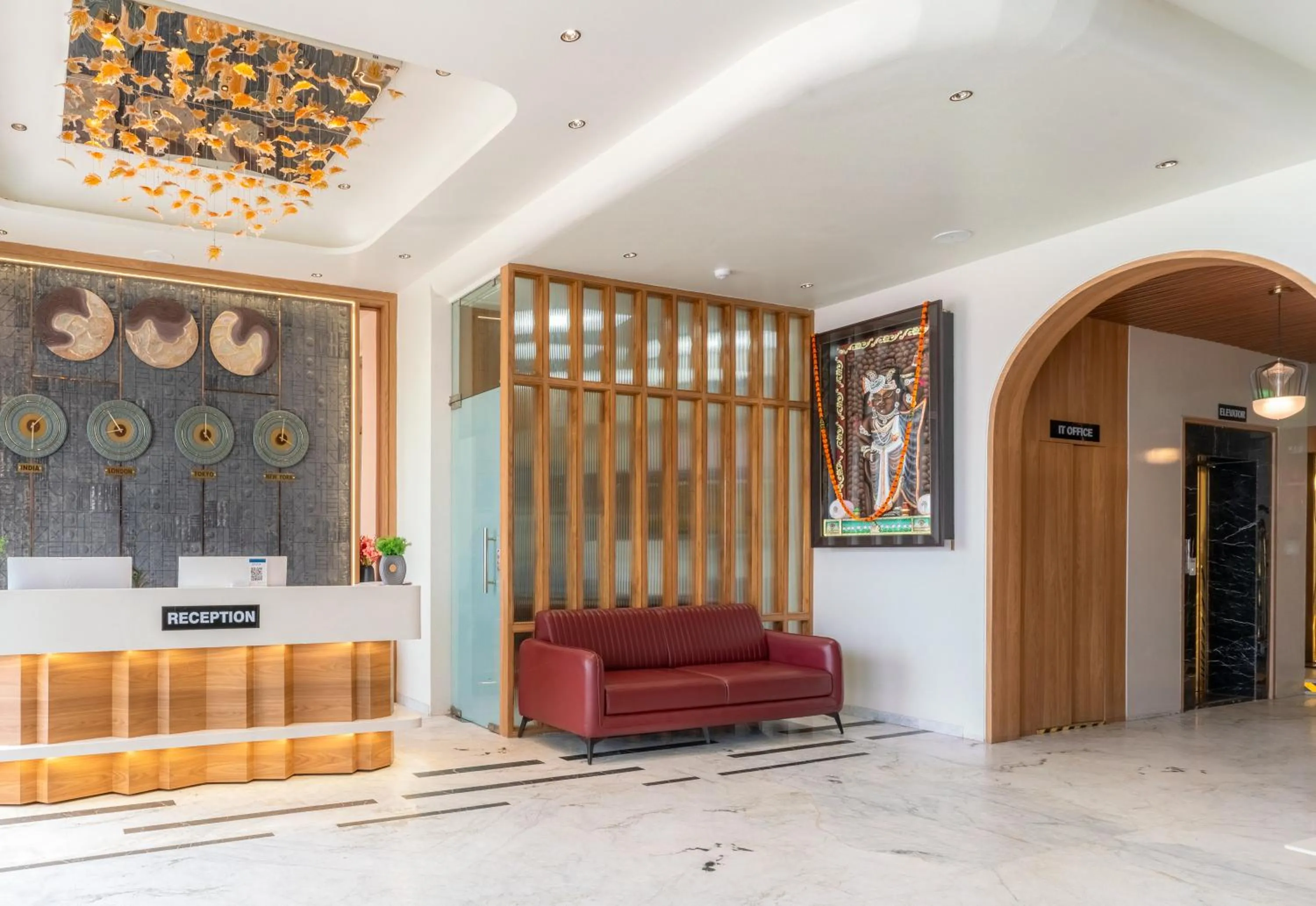 Lobby or reception in Pride Elite Dwarka Near Dwarkadhish Temple