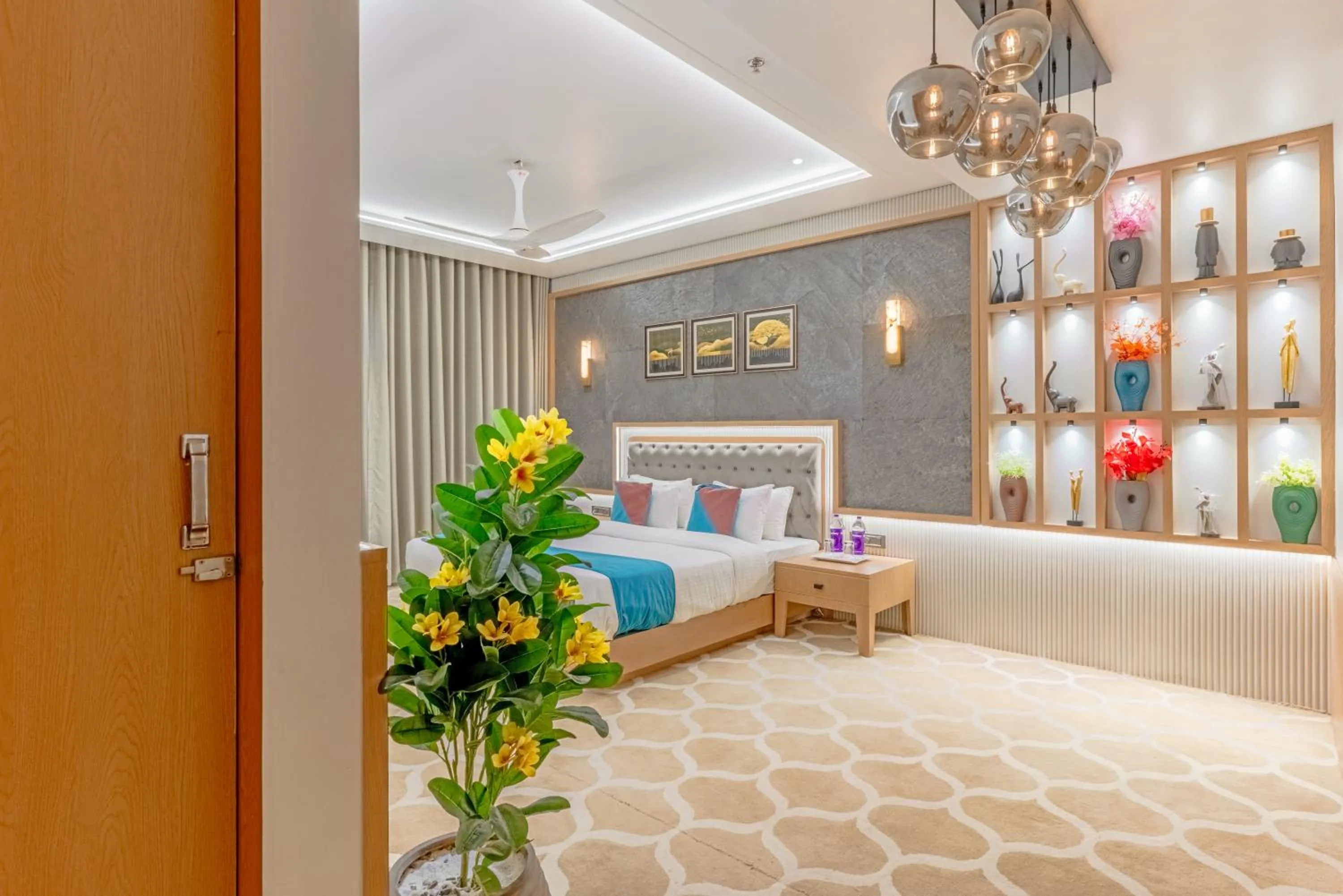 Photo of the whole room, Bed in Pride Elite Dwarka Near Dwarkadhish Temple