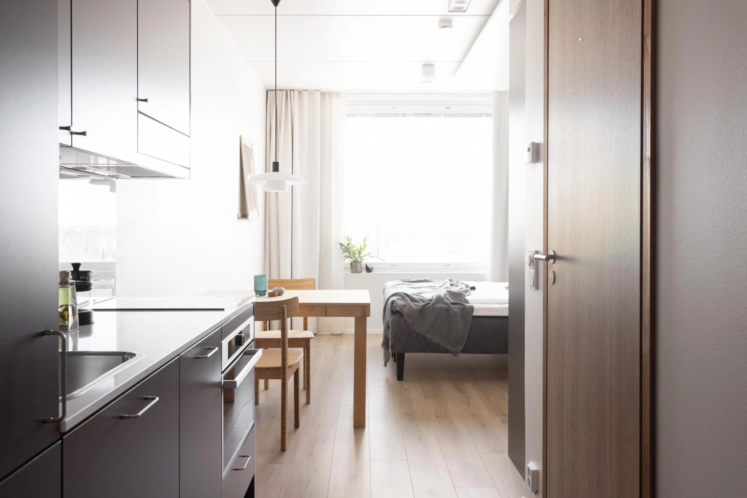 Kitchen or kitchenette, Bed in Noli Otaniemi