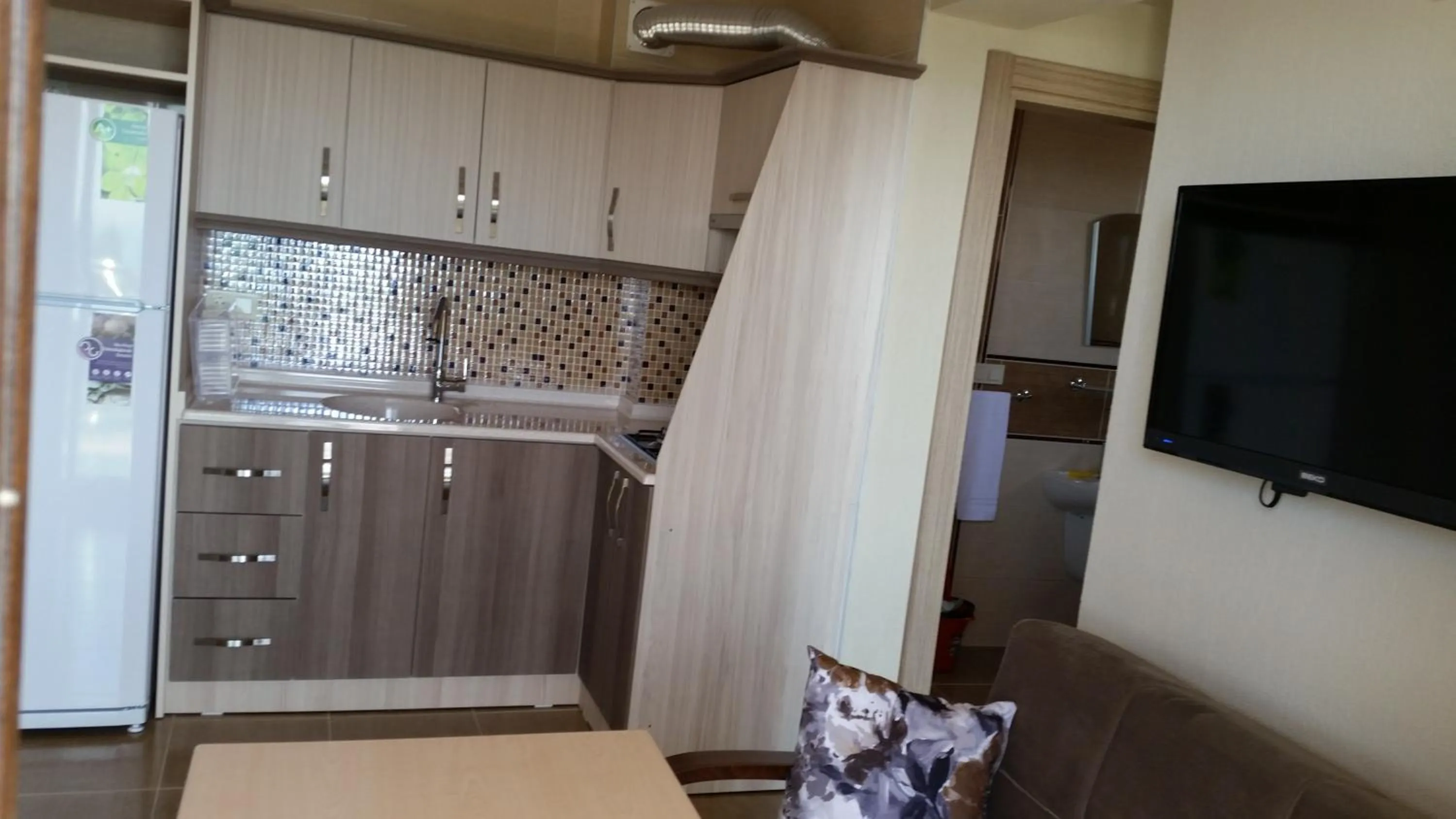 Kitchen or kitchenette in Lebedos Apart Hotel 1
