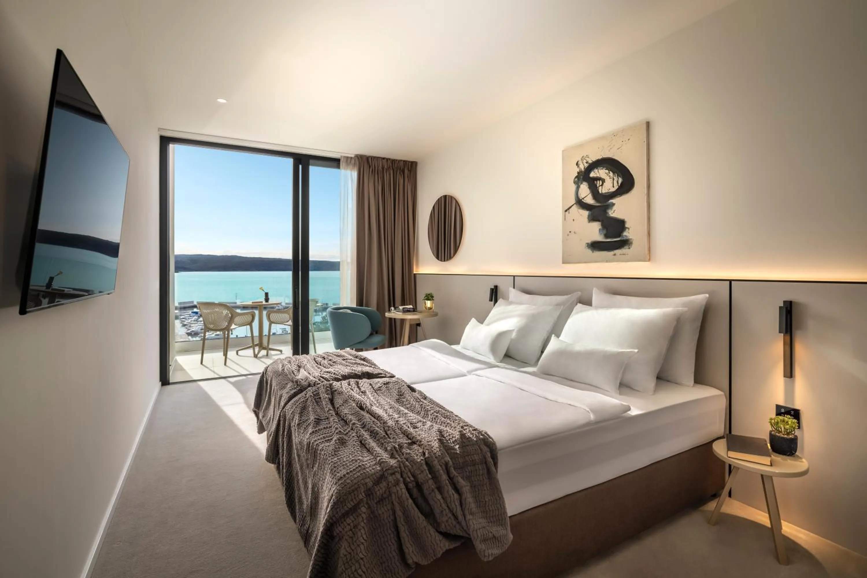 Bed in Aminess Younique Narrivi Hotel