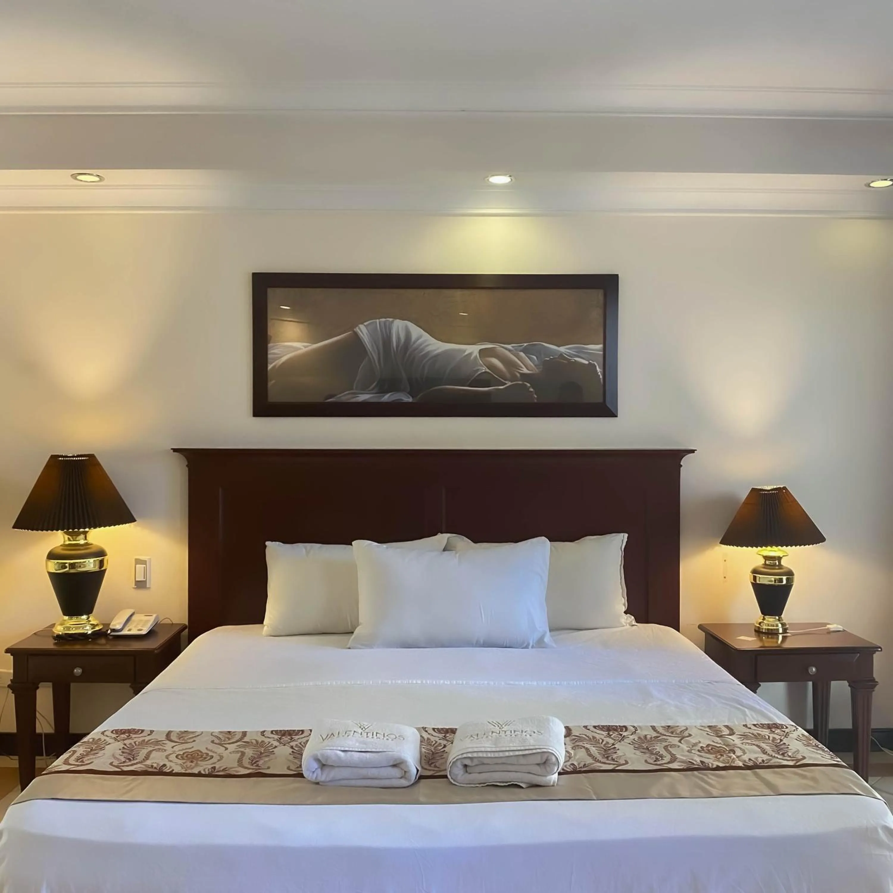 Bed in Valentino's Hotel