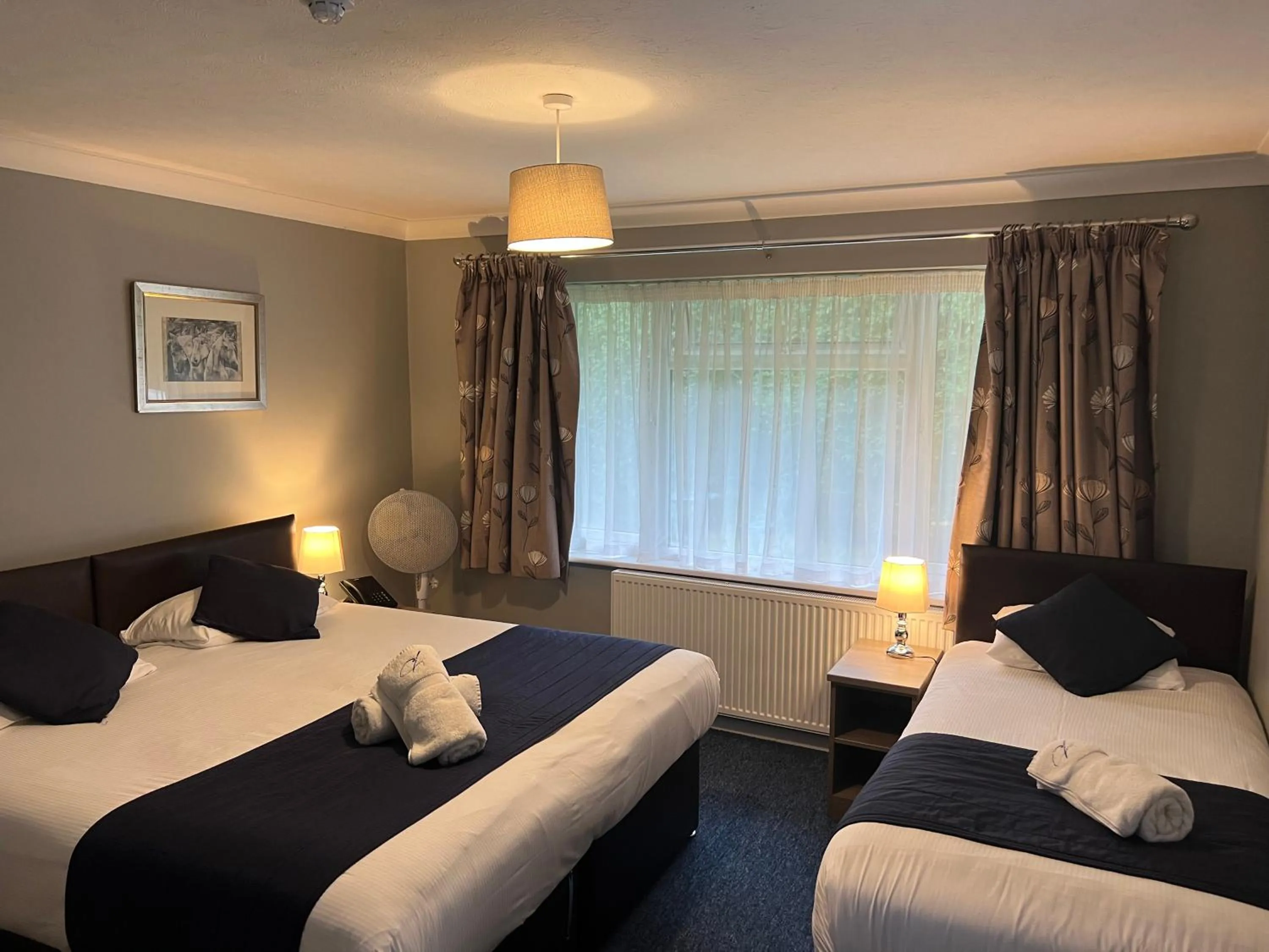 Bedroom, Bed in Corner House Hotel Gatwick with bookable Holiday parking