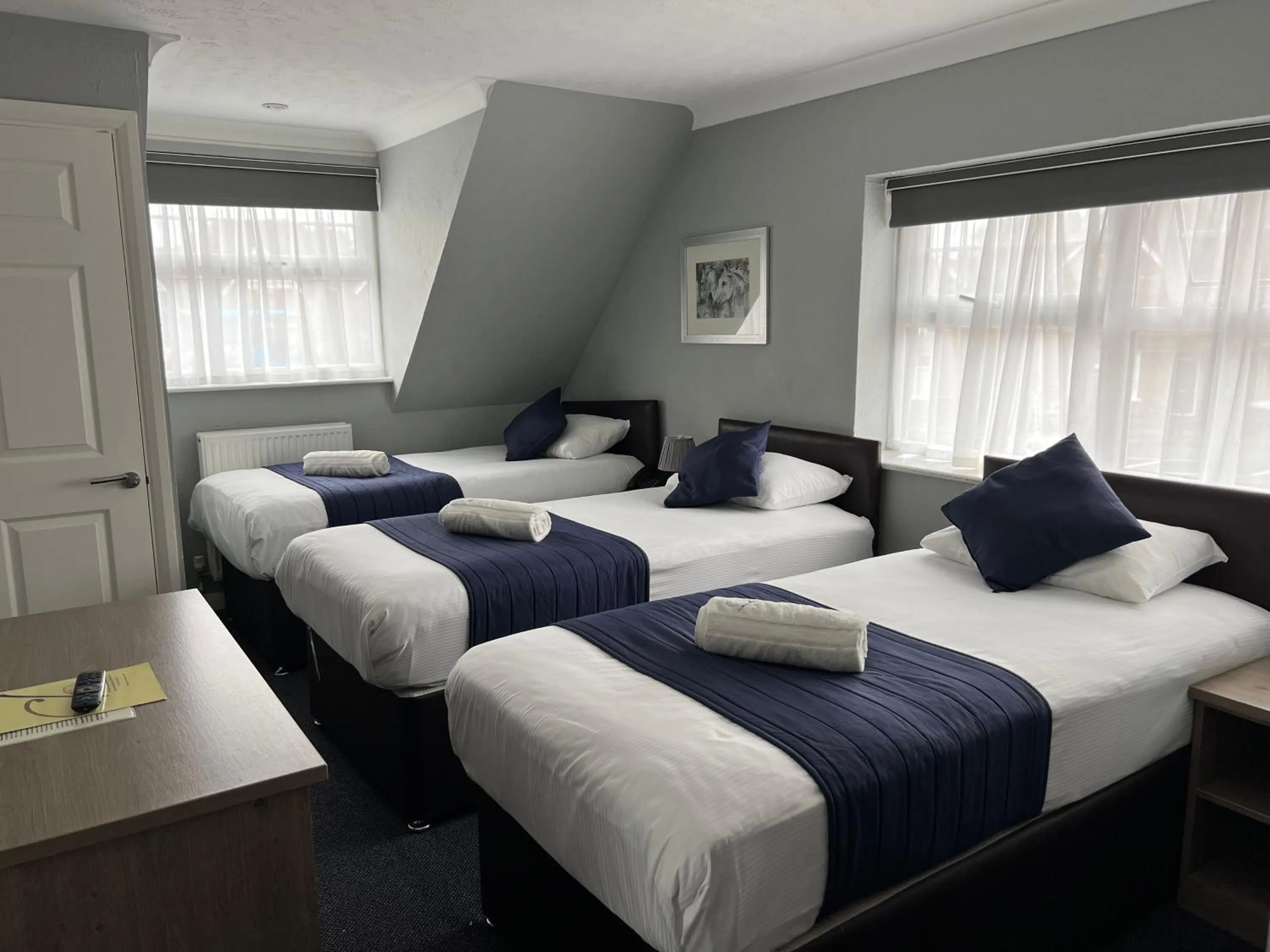 Bedroom, Bed in Corner House Hotel Gatwick with bookable Holiday parking