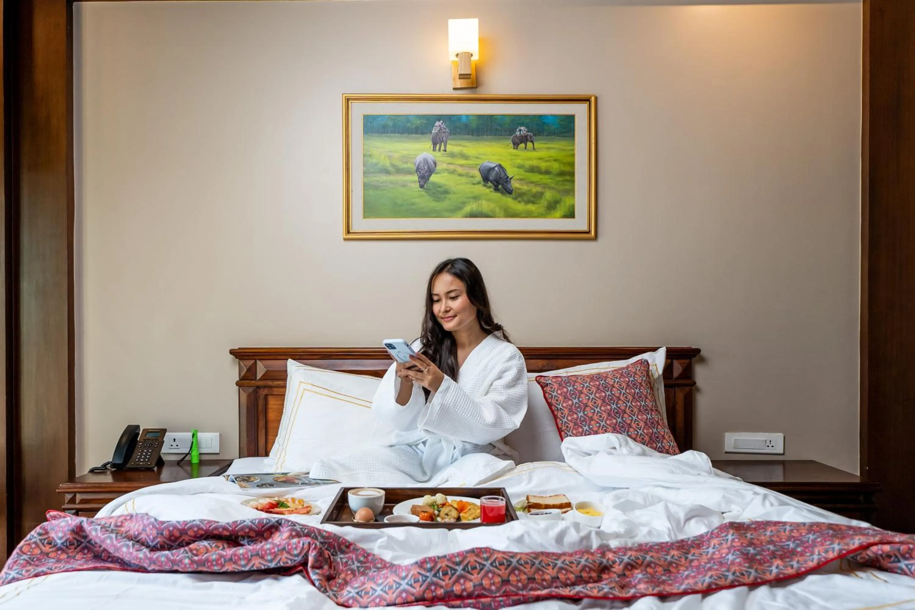 Breakfast, Bed in River Bank Jungle Resort, Chitwan