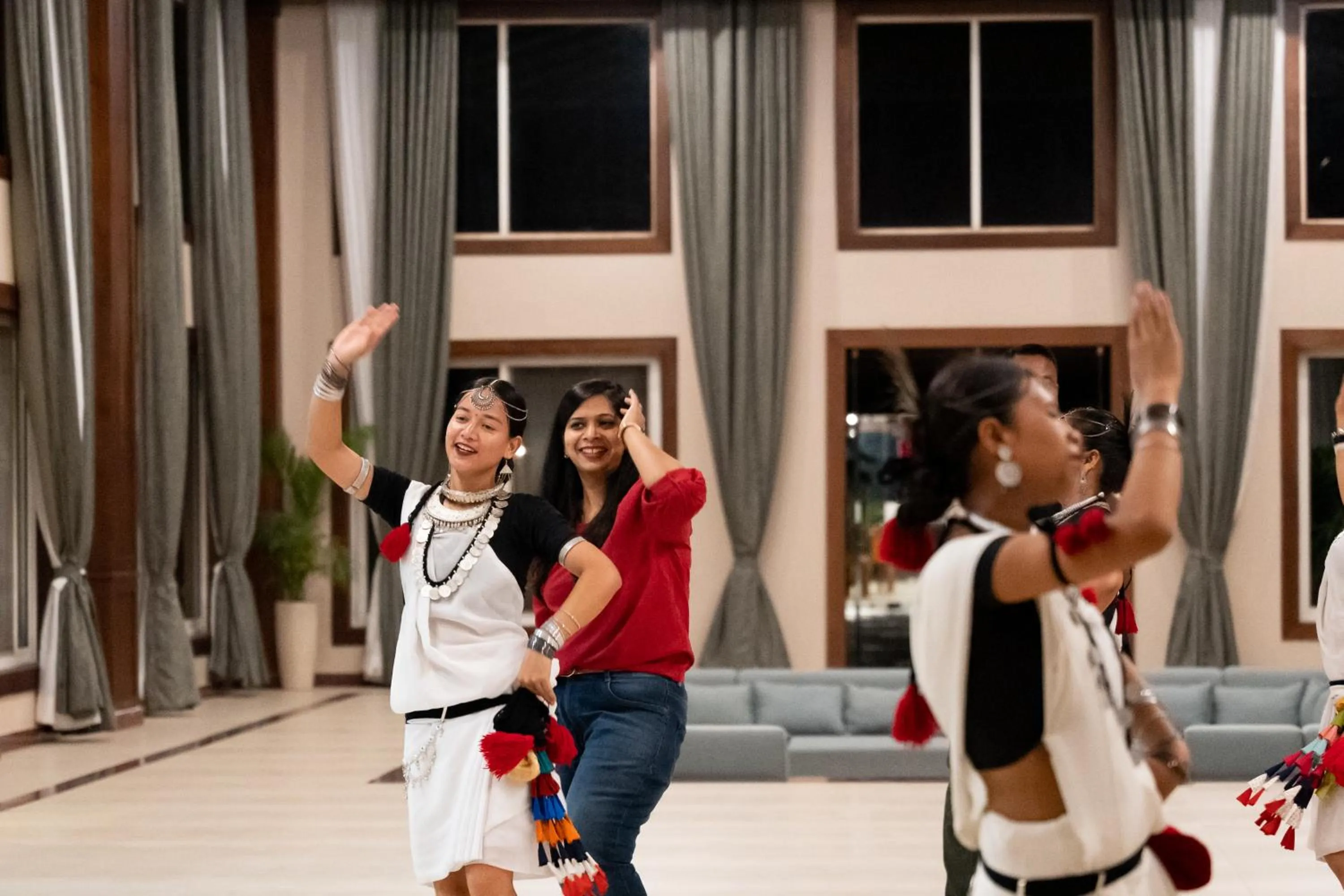 Evening entertainment in River Bank Jungle Resort, Chitwan