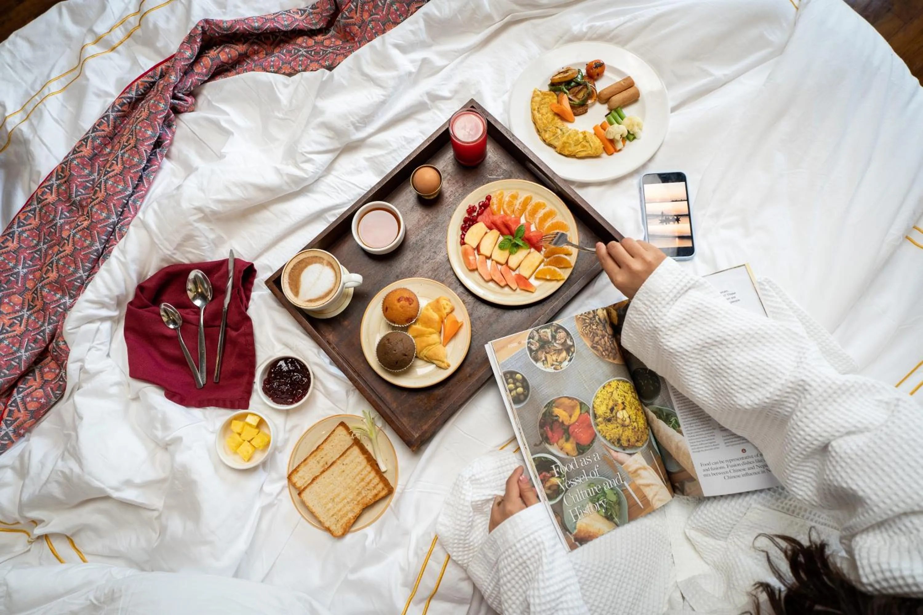 Breakfast in River Bank Jungle Resort, Chitwan