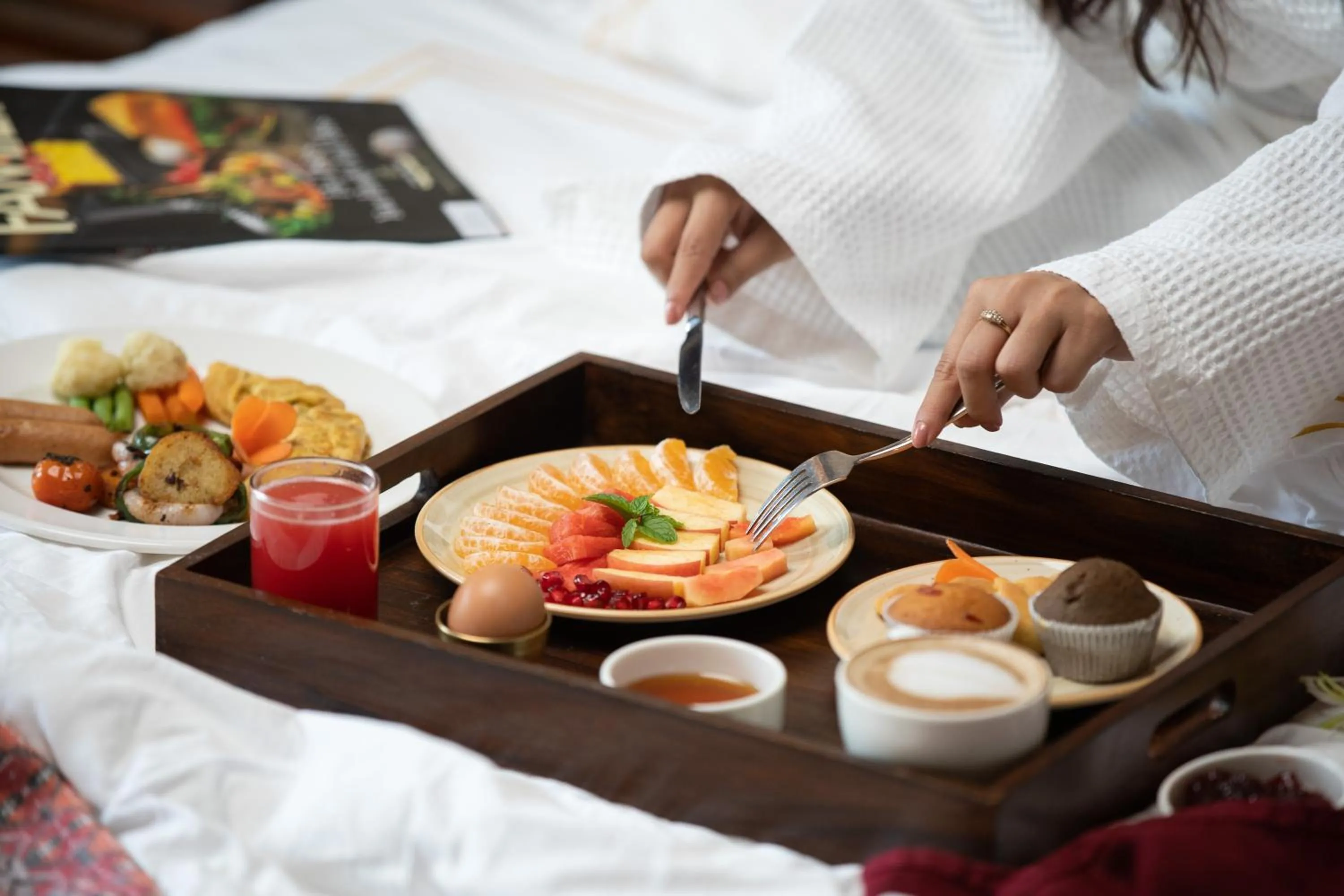 Breakfast in River Bank Jungle Resort, Chitwan