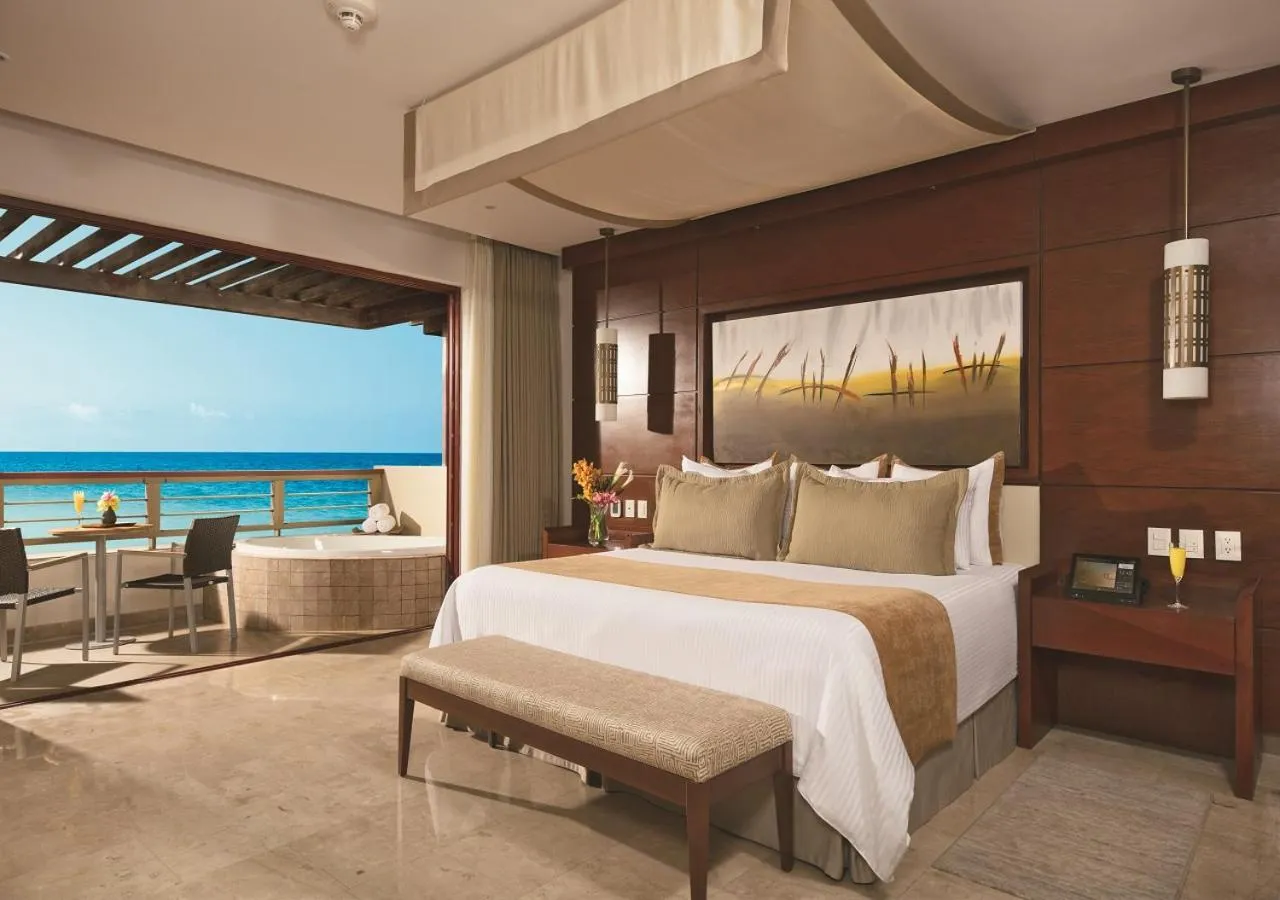 Balcony/Terrace, Bed in Secrets Playa Mujeres Golf & Spa Resort - All Inclusive Adults Only - Grand Reopening Coming Soon!