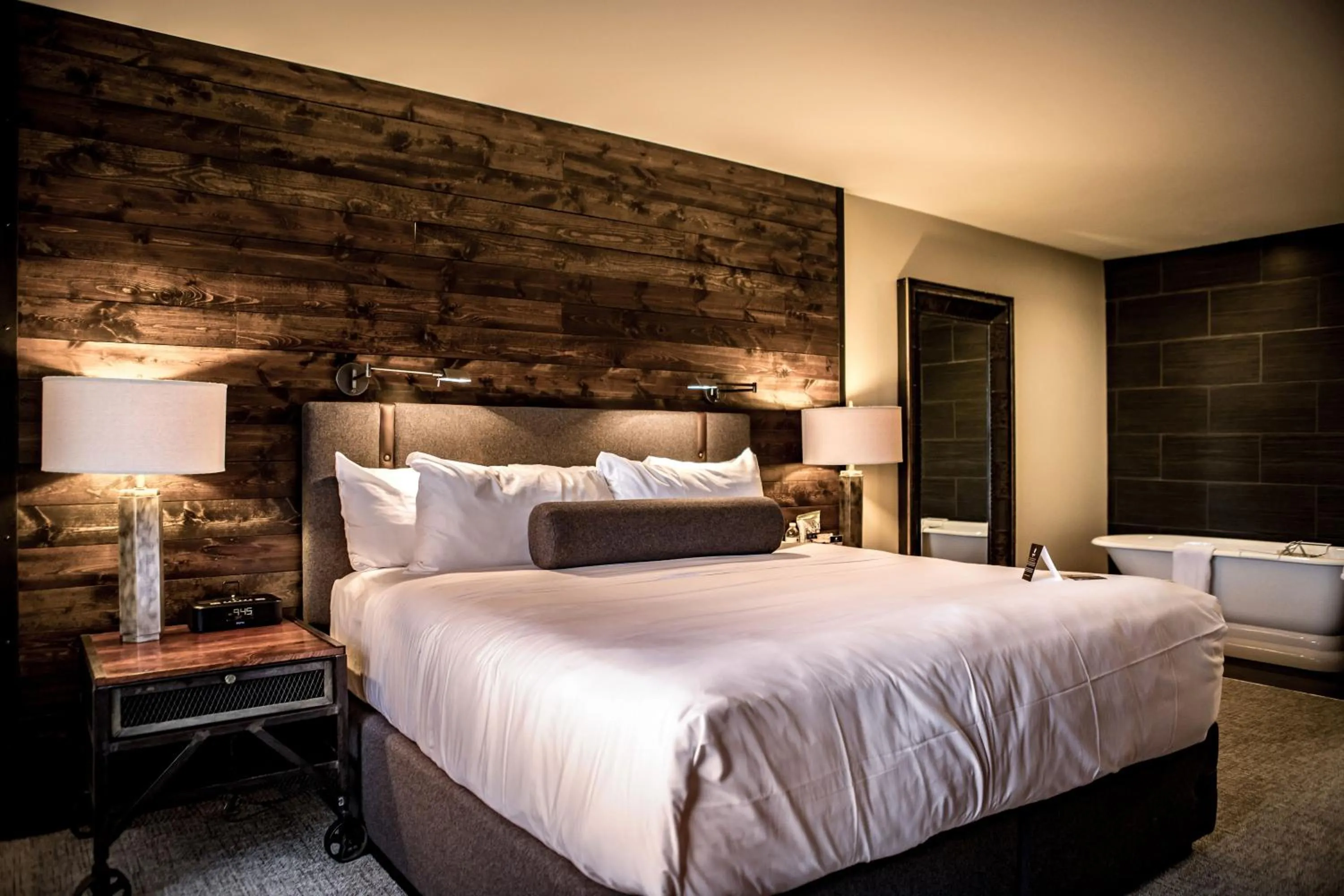 Bed in Ironworks Hotel