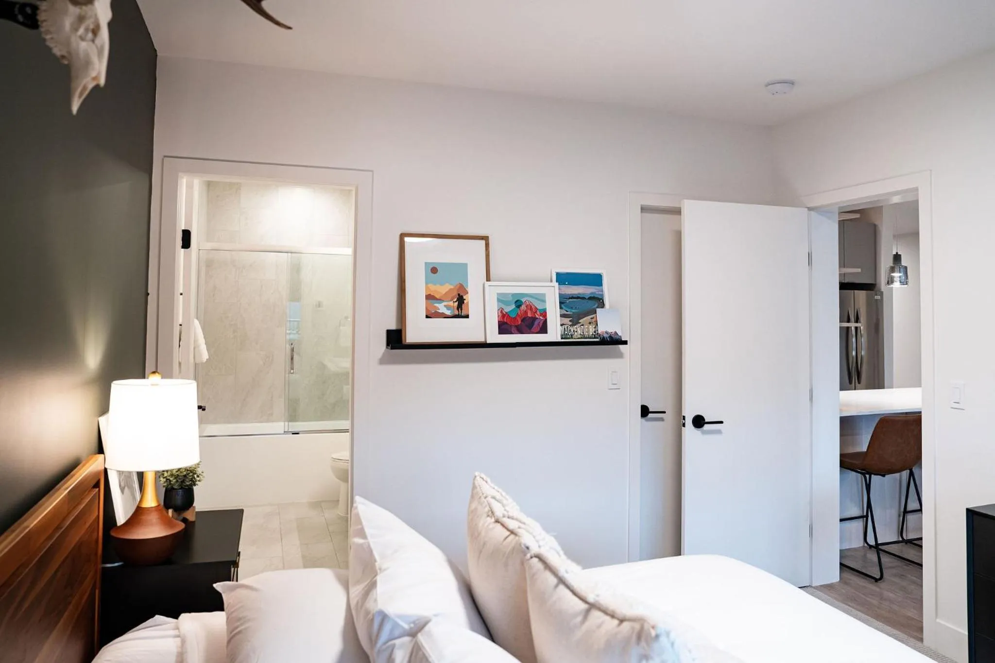 Bed in Hemlock Hangout by Revelstoke Vacations