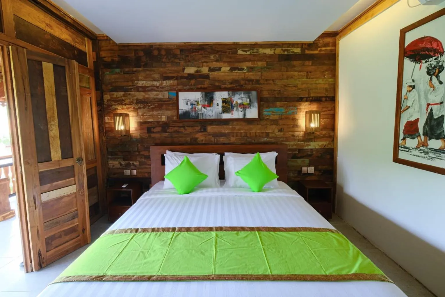 Bed in Green Bali Guest House