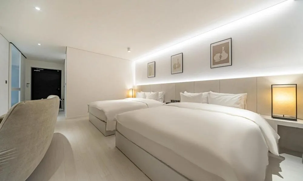 Bed in Pohang Hotel Noblion