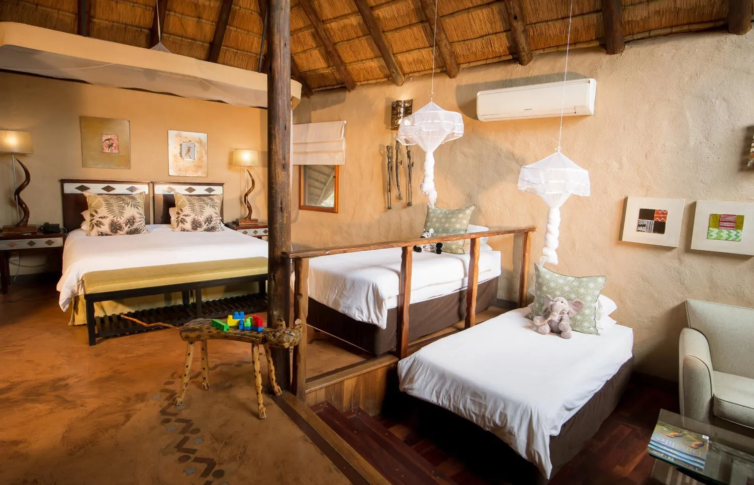 Bed in Lukimbi Safari Lodge