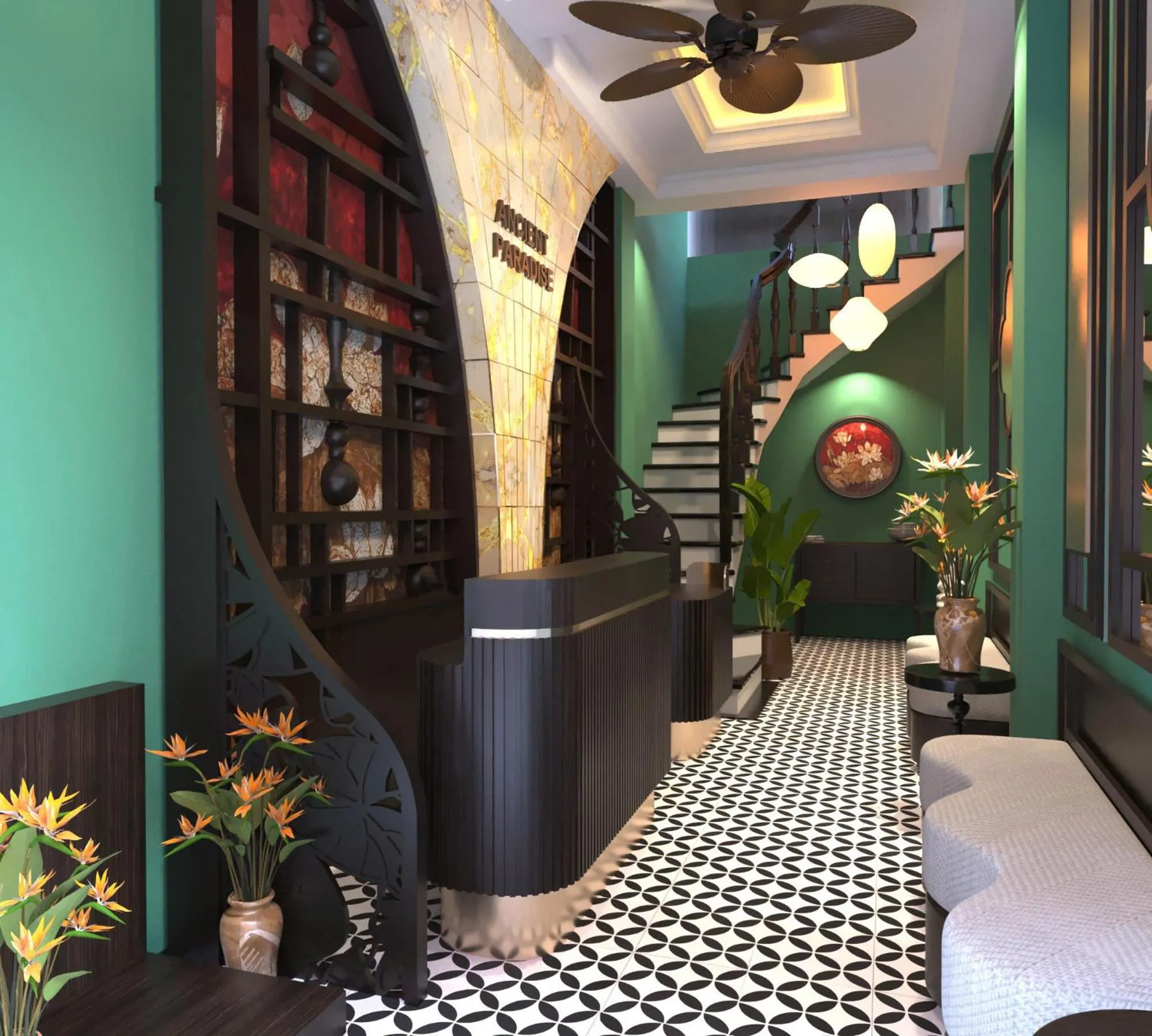 Lobby or reception in Hanoi Ancient Paradise Hotel