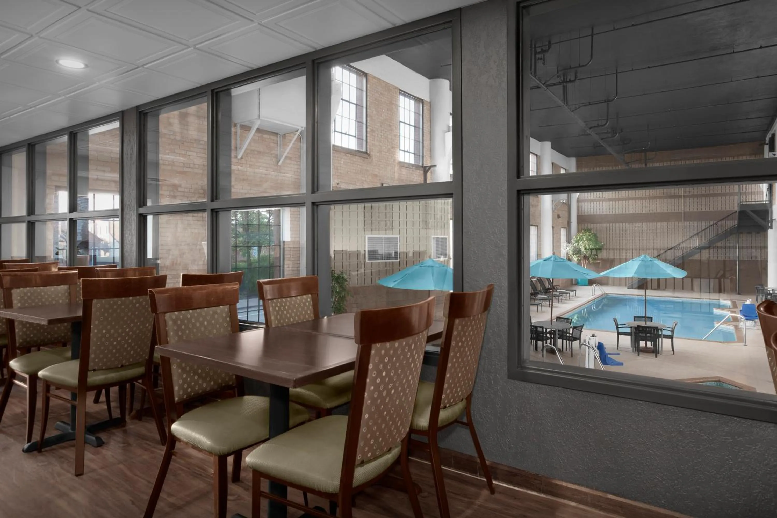 Pool view in The Suites Hotel at Waterfront Plaza