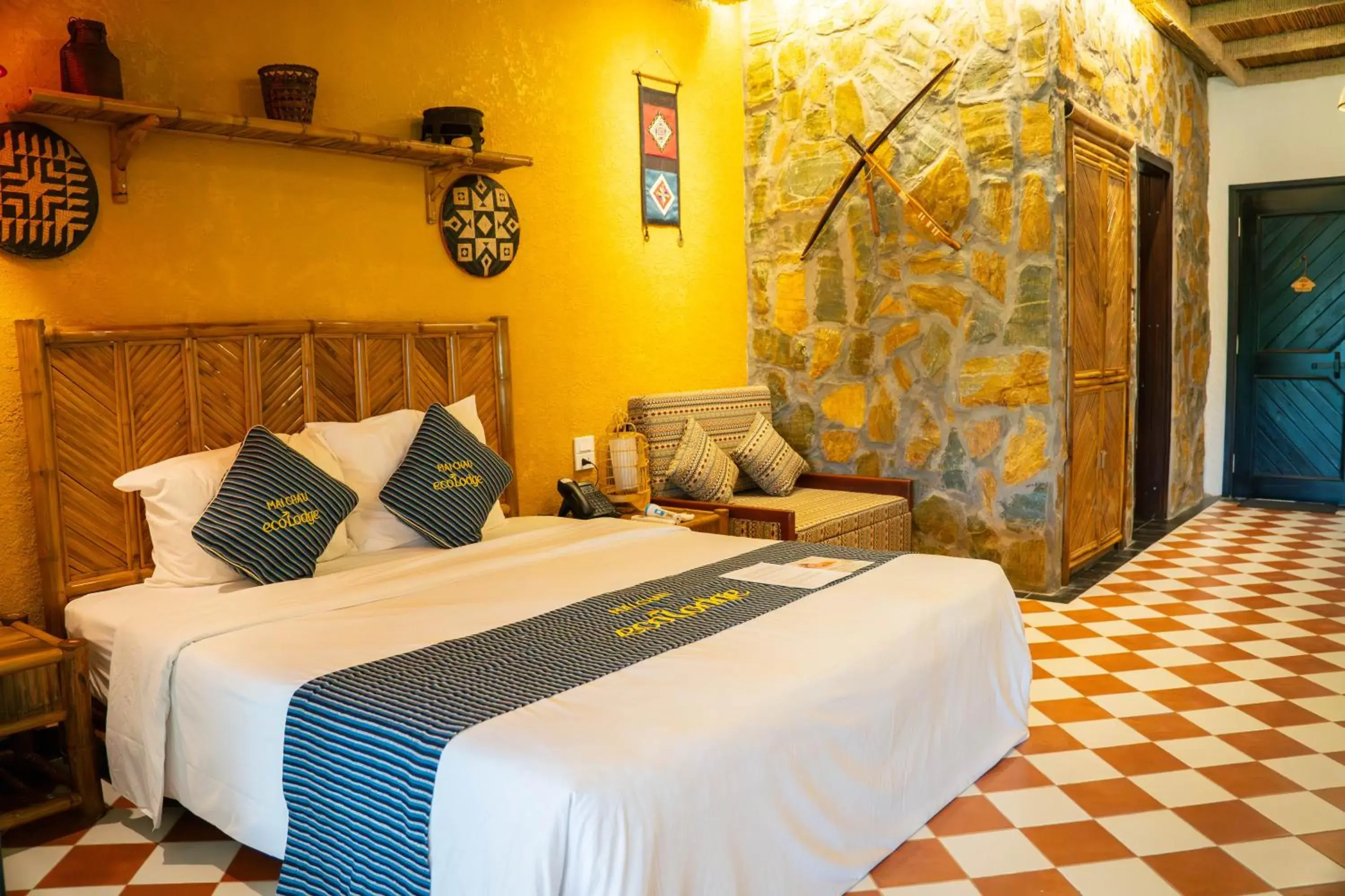 Superior Double Room with Garden View in Mai Chau Ecolodge Superior Double Room with Garden View in Mai Chau Ecolodge