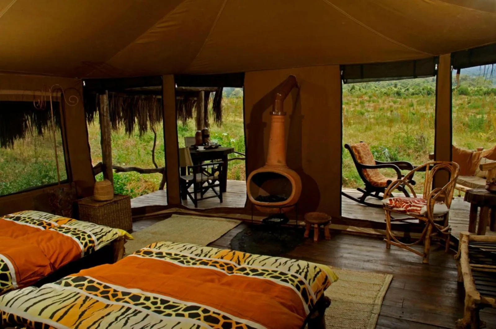 Bed in Crater Forest Tented Lodge