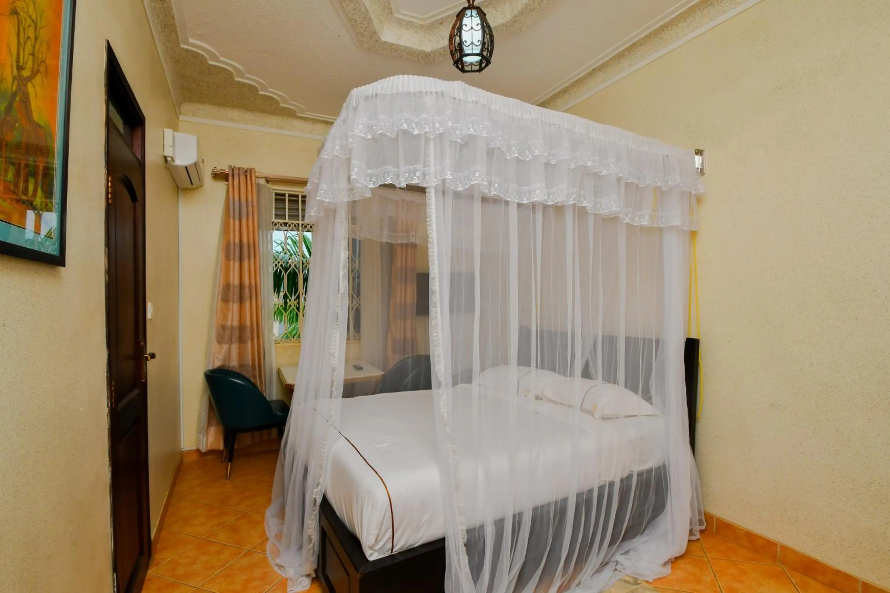 Bed in Fancy Hotel Munyonyo