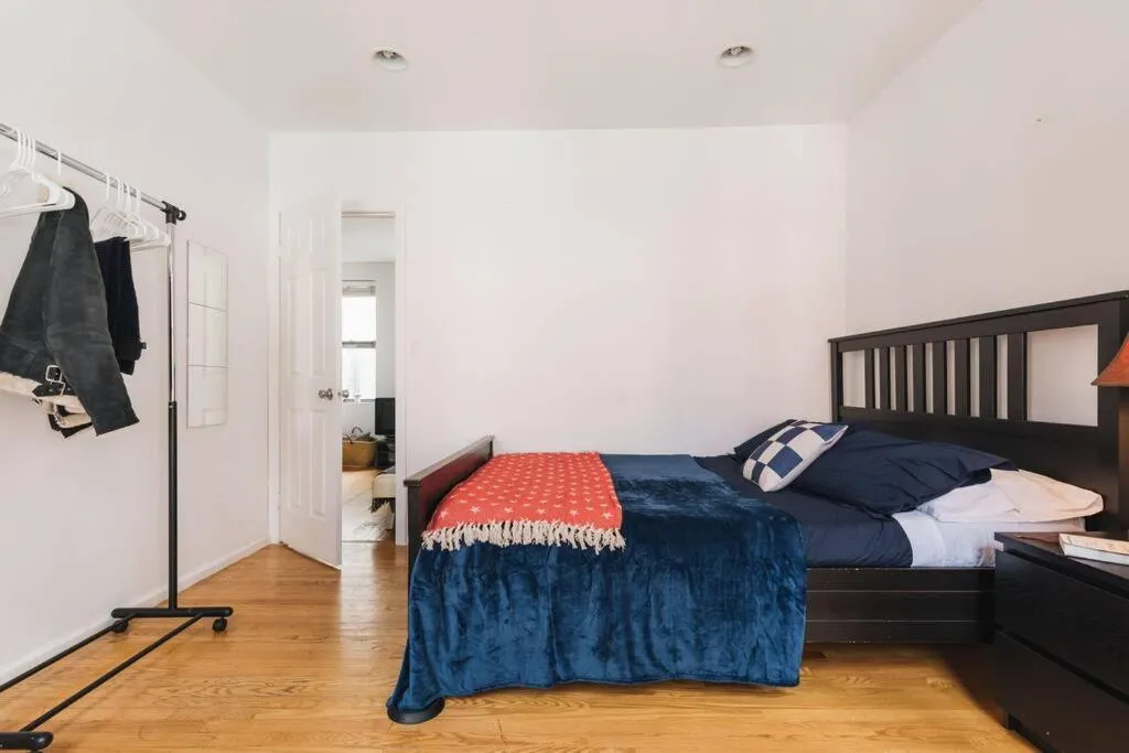 Bedroom, Bed in East Village Townhouse