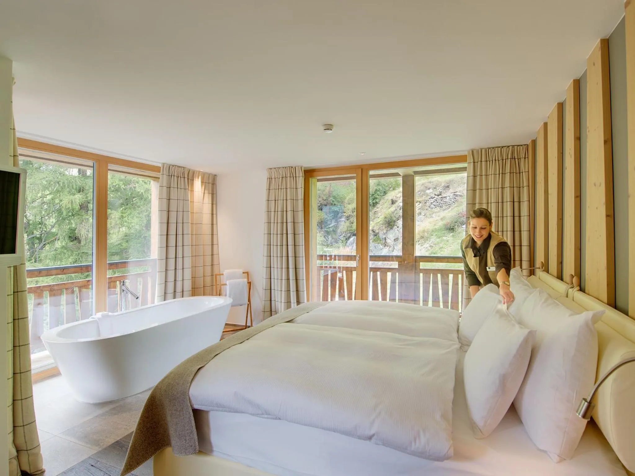 Bed in La Vue Luxury Living Apartments