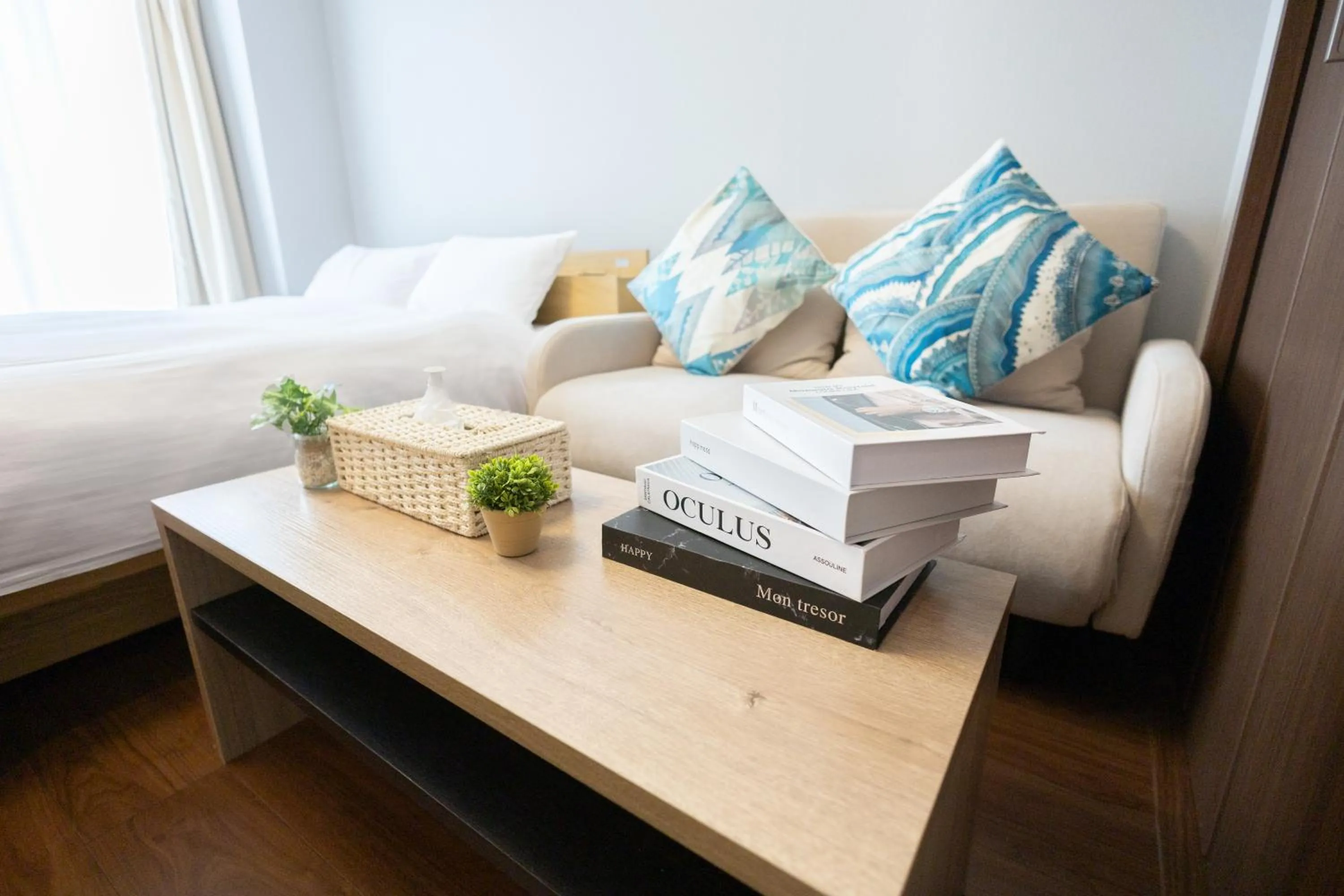 Bed in nestay apartment osaka ebisu