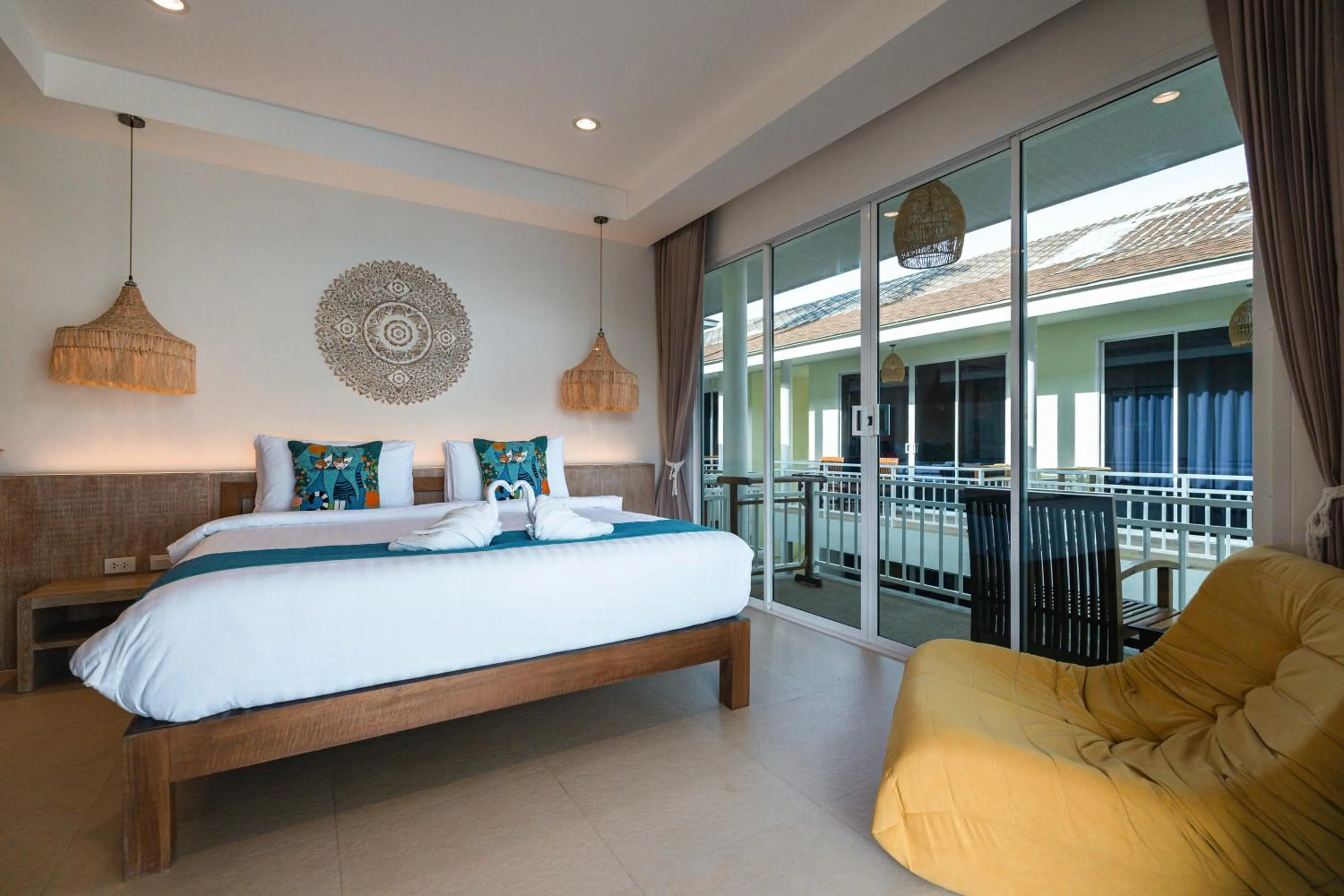 Bathroom, Bed in LOVE beach club Koh Samui