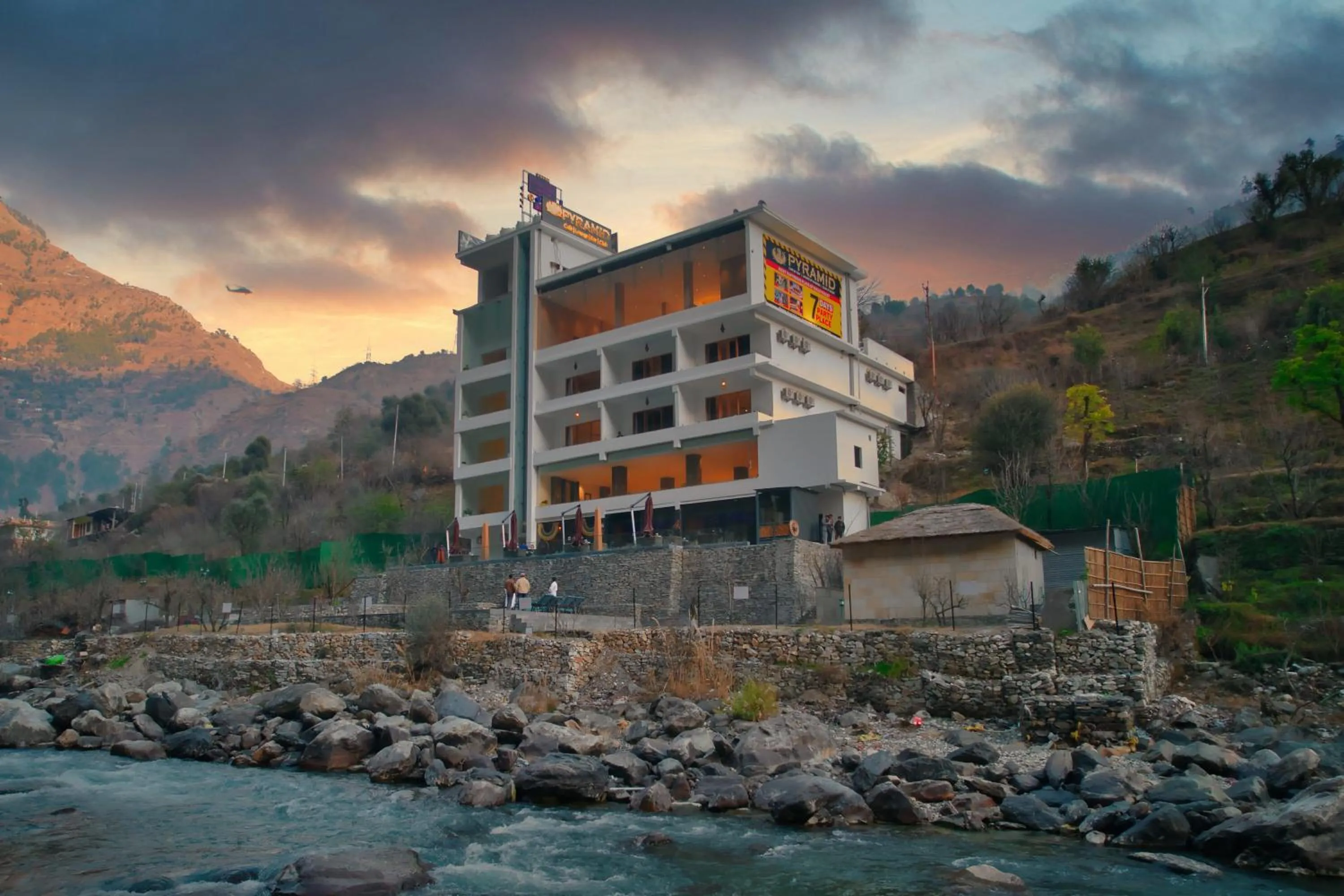 Property building in Echor Palm Bliss Riverside Resort & Spa Kasol