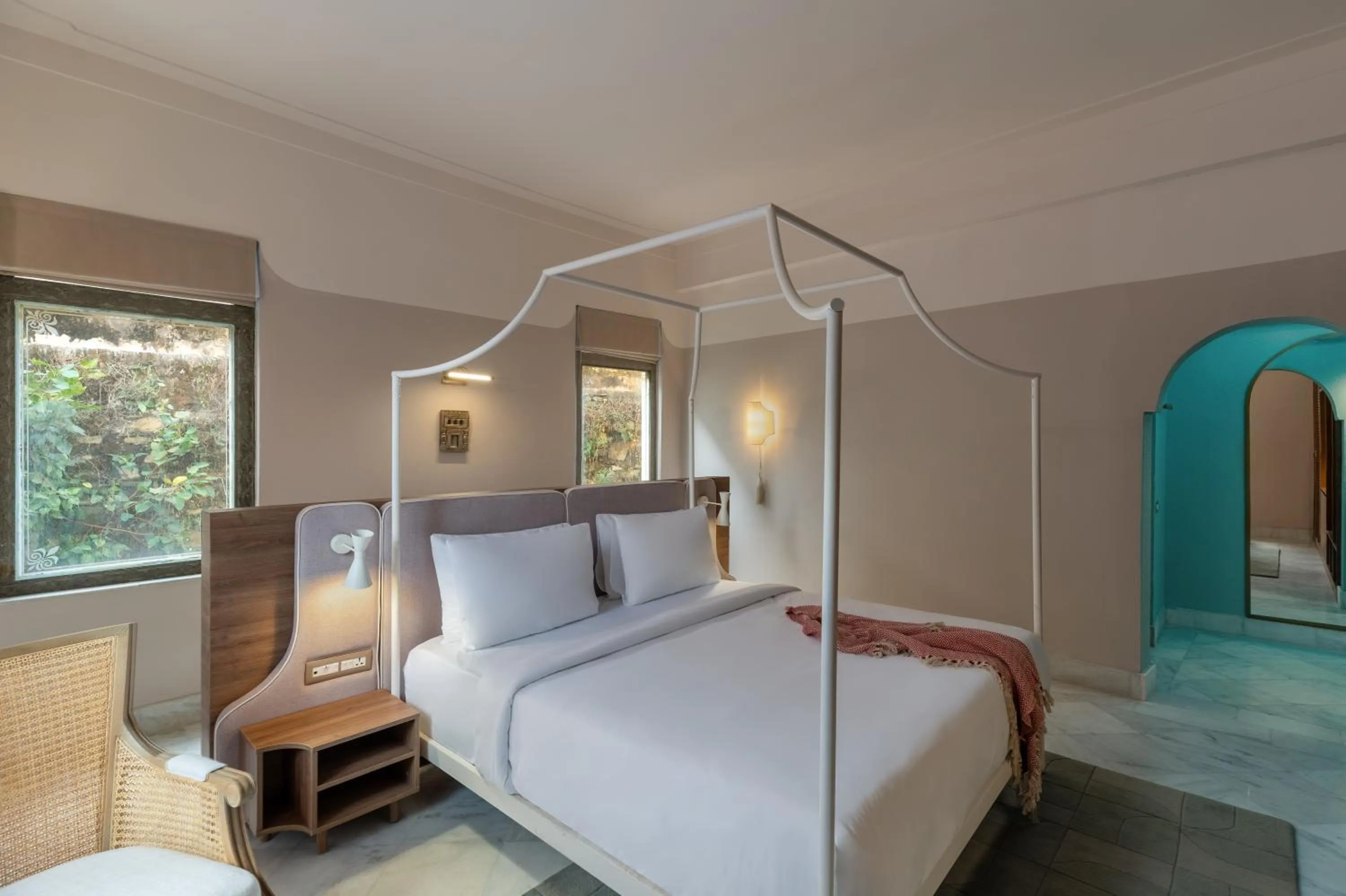 Bedroom, Bed in Manuscript - Jhilwara Haveli