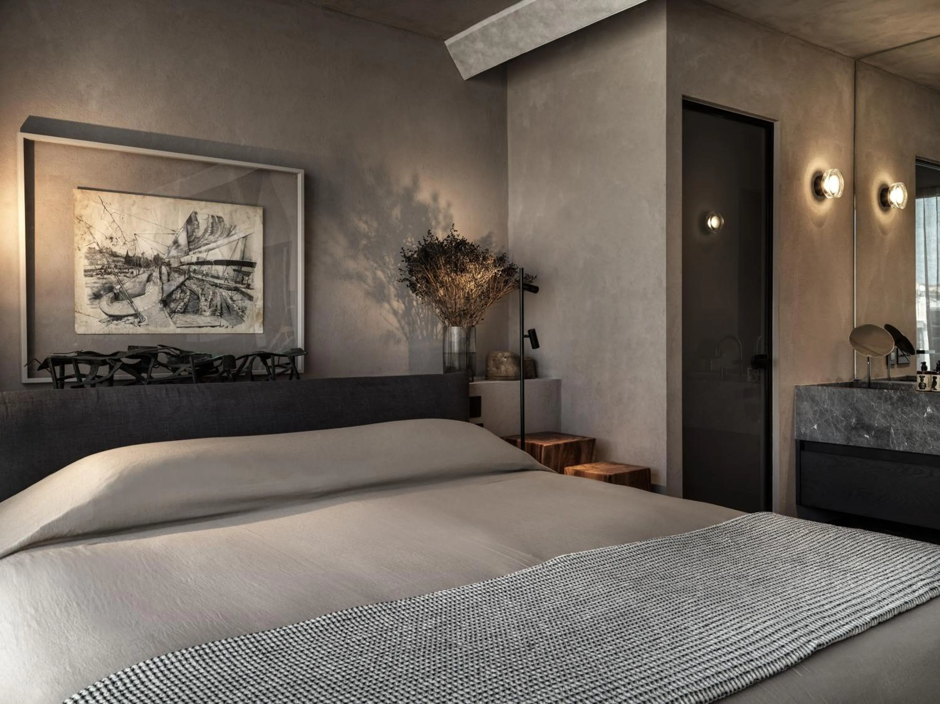 Bed in Monastik Living in Athina