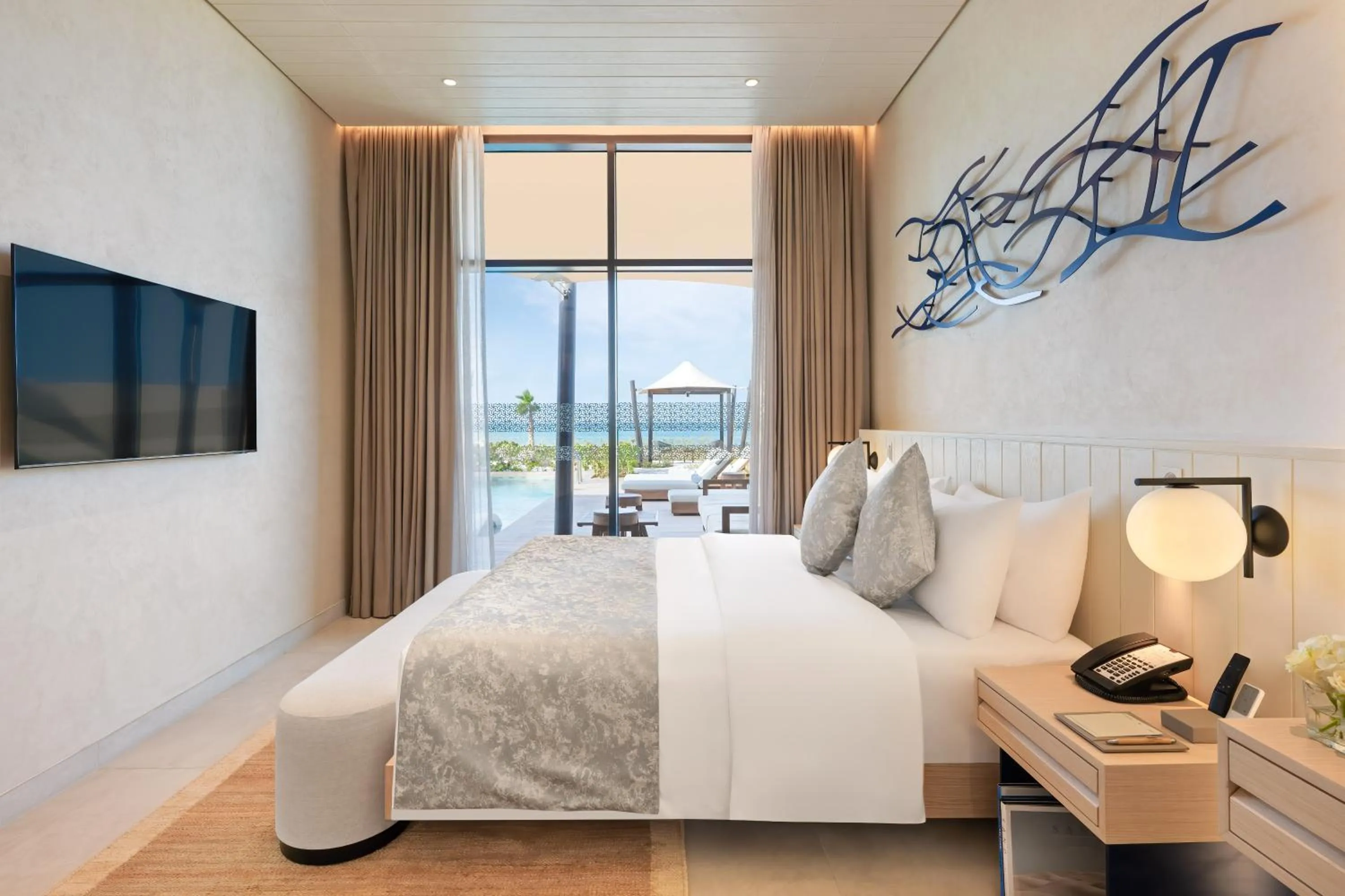 Bed in Bab Al Nojoum Hudayriyat Villas