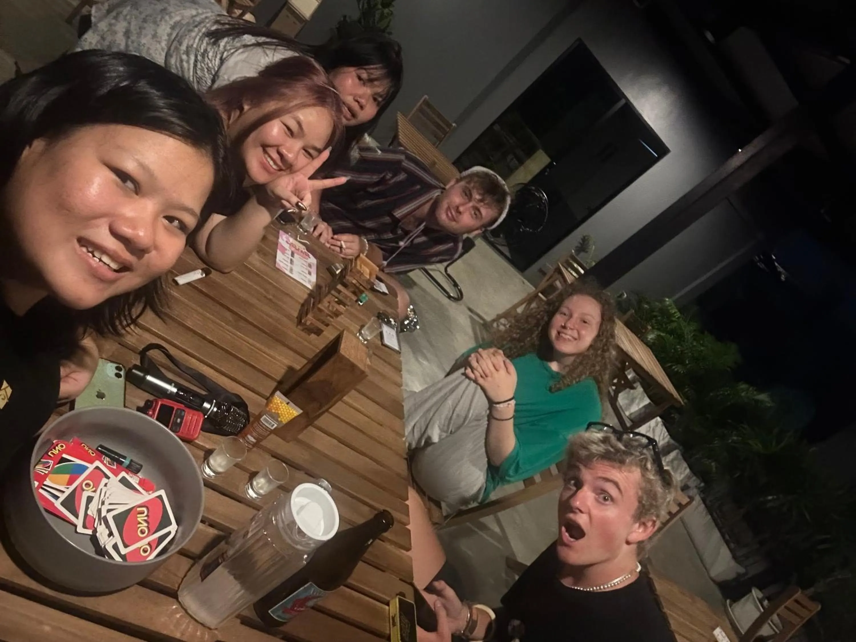 Communal lounge/ TV room in Ti Thong Hostel