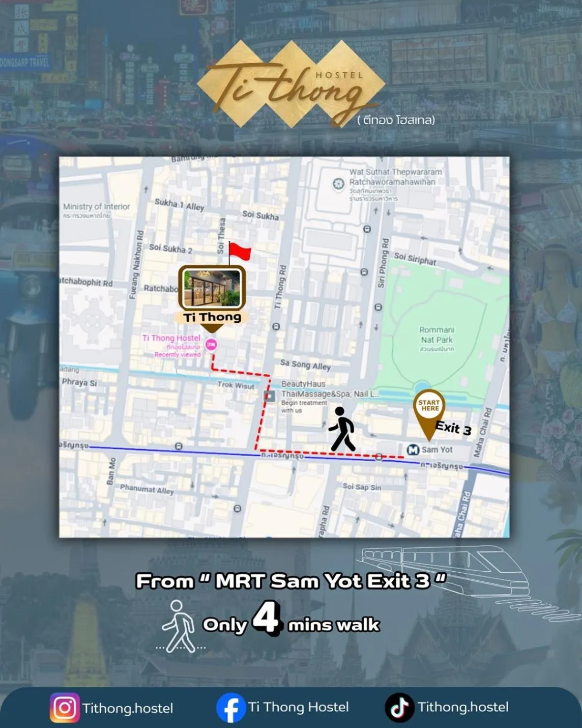 Landmark view in Ti Thong Hostel