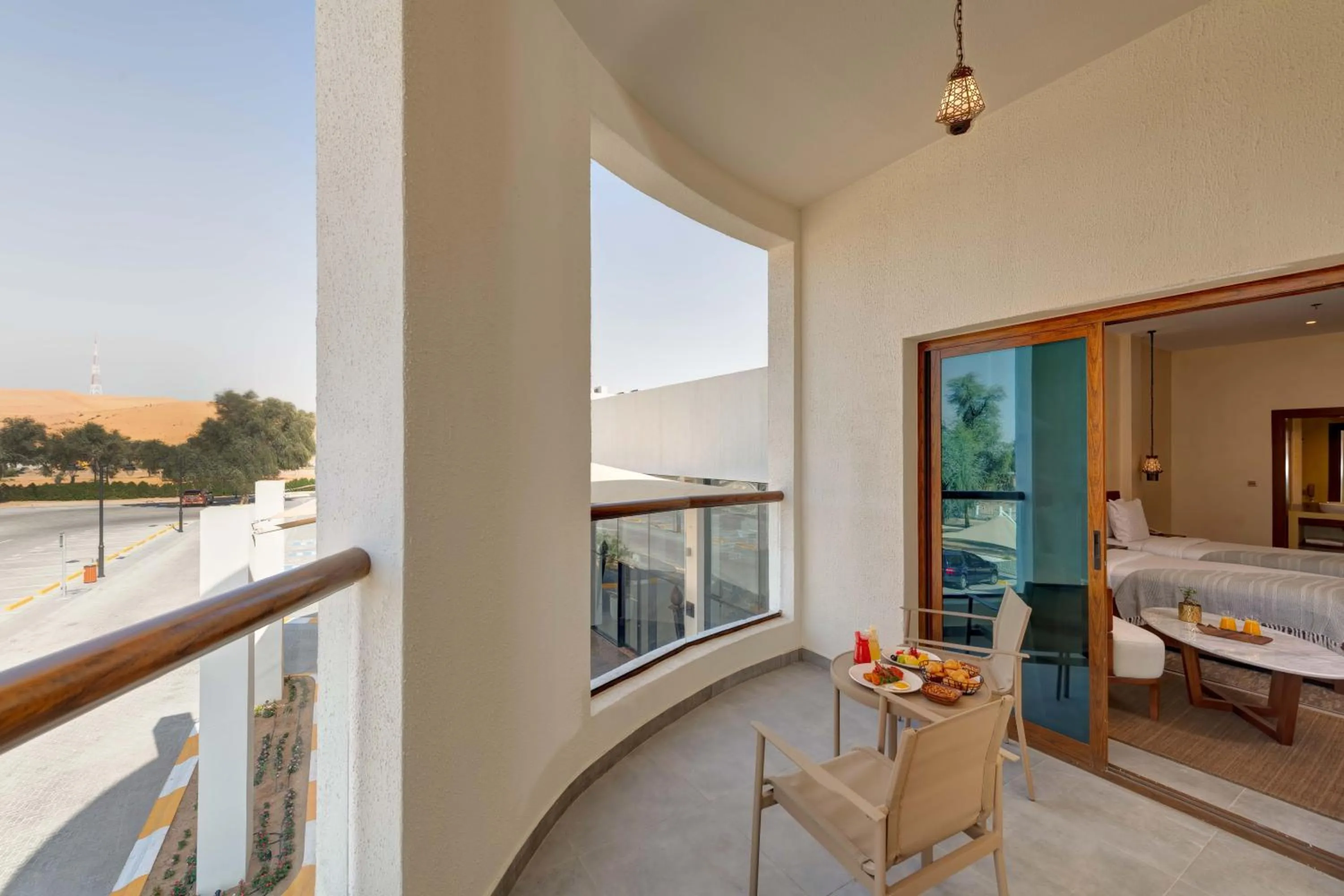 Balcony/Terrace, Bed in Western Hotel Liwa