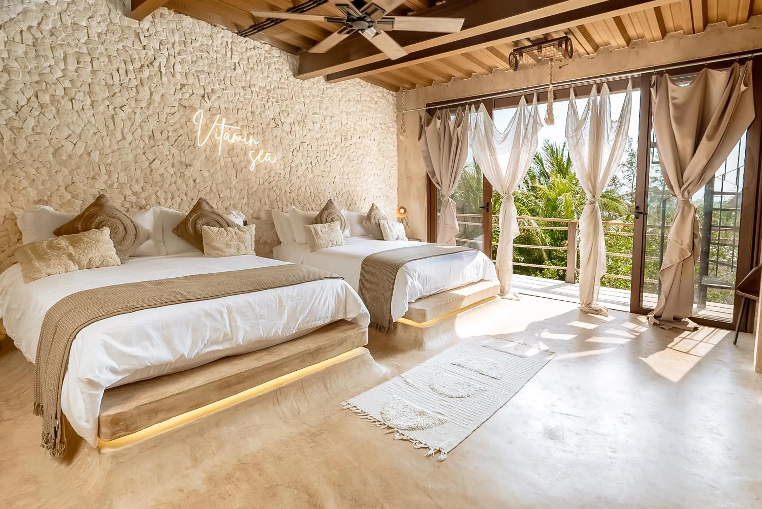 Bed in AWA Holbox Hotel Boutique - Beach Front
