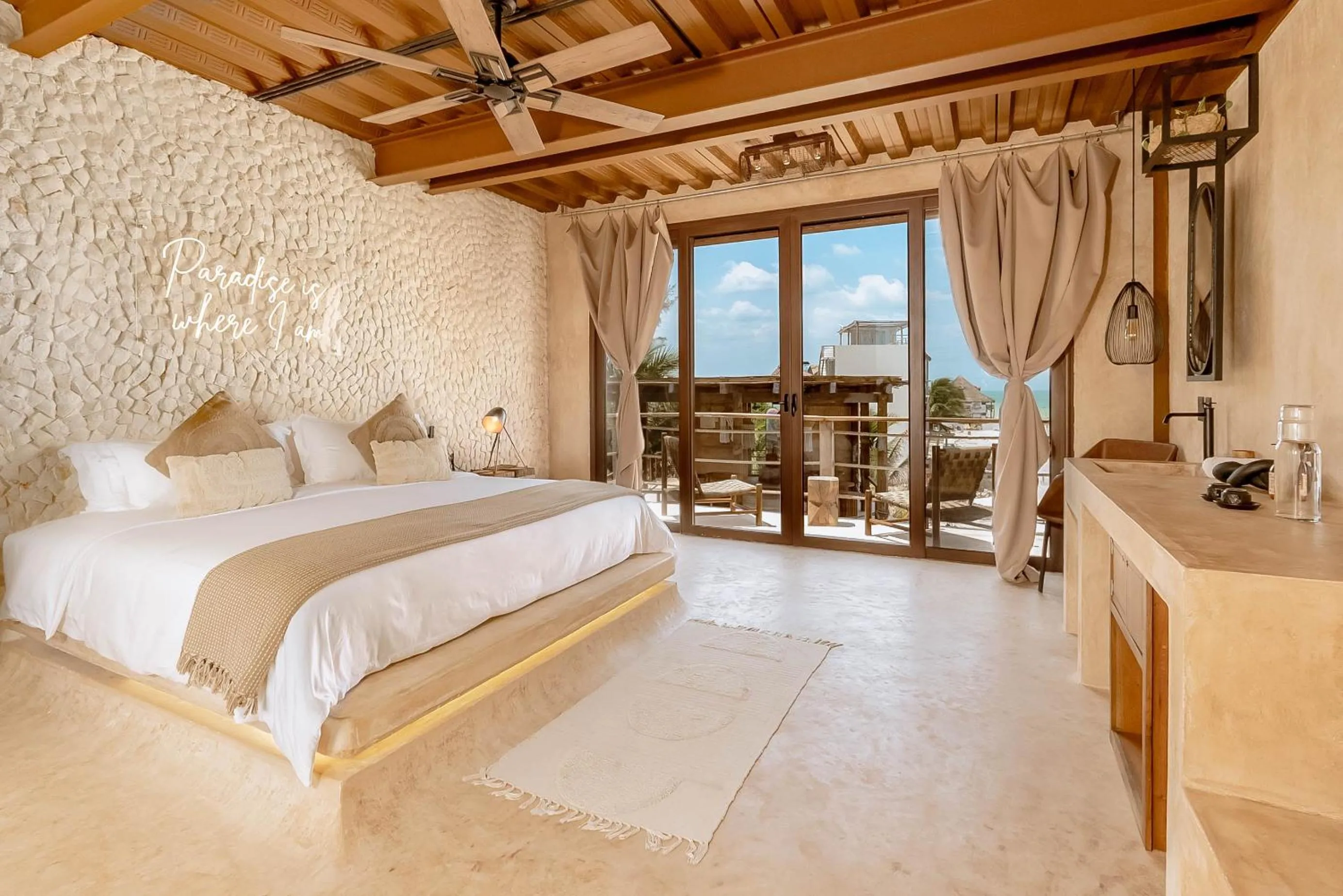 Bed in AWA Holbox Hotel Boutique - Beach Front