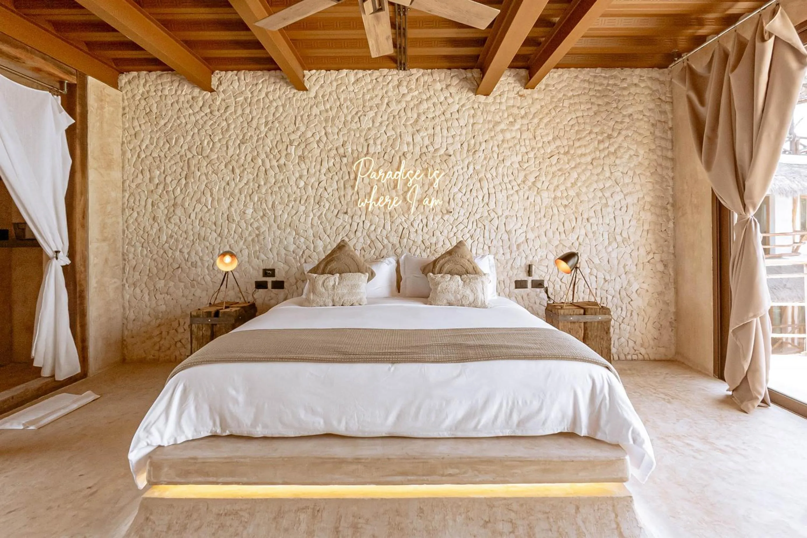 Bed in AWA Holbox Hotel Boutique - Beach Front