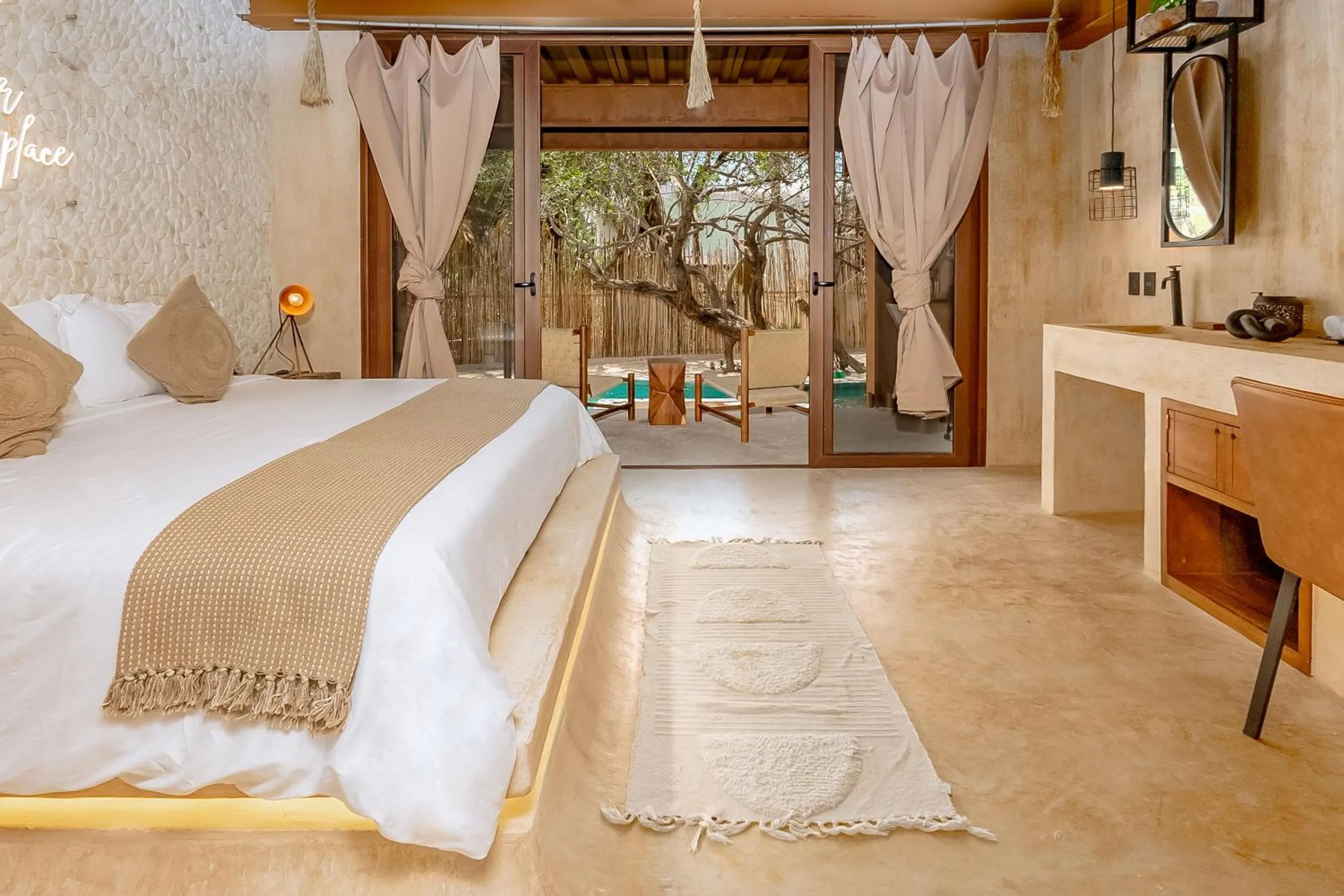 Bed in AWA Holbox Hotel Boutique - Beach Front