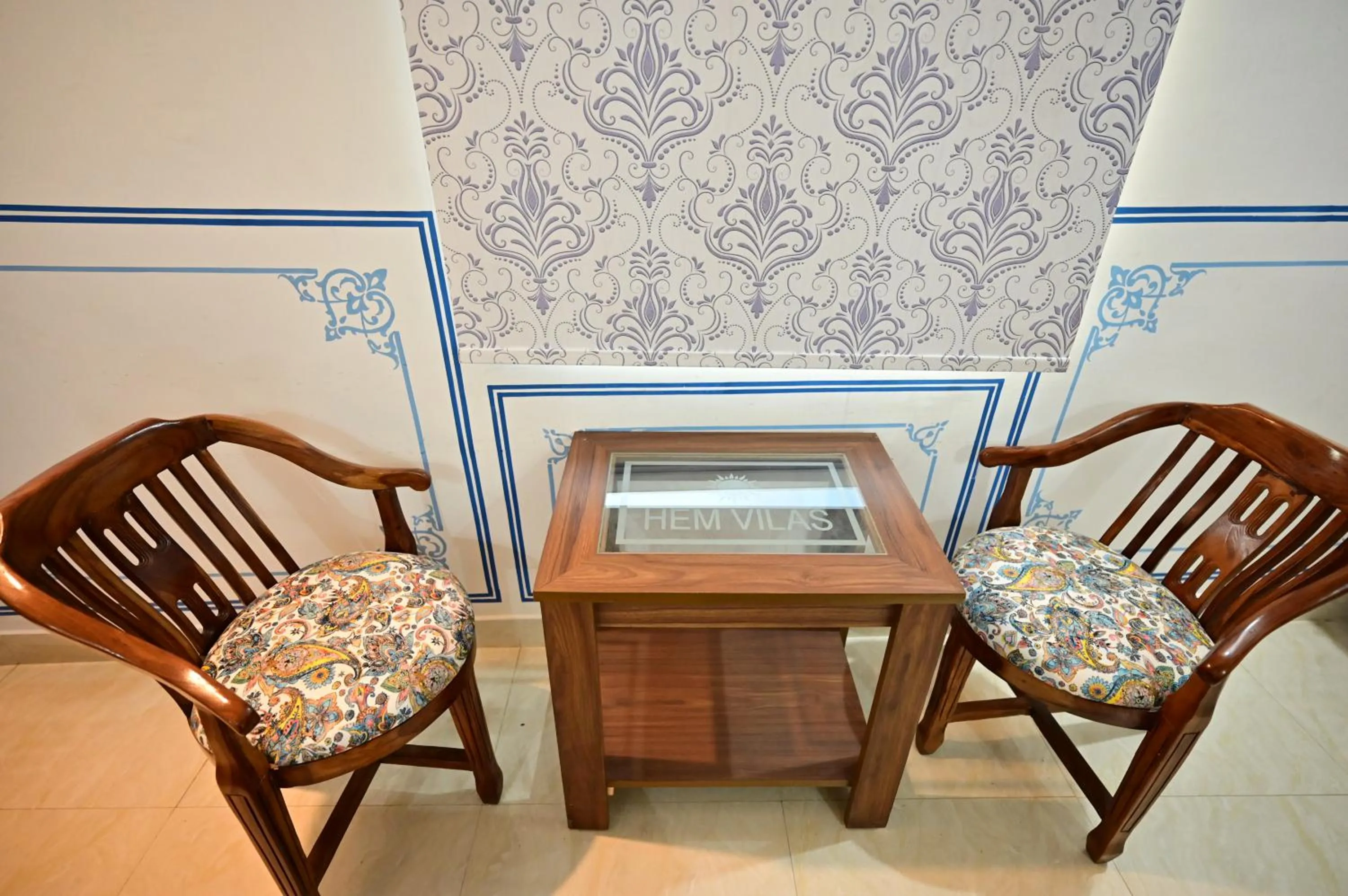 Seating area in Hem Vilas