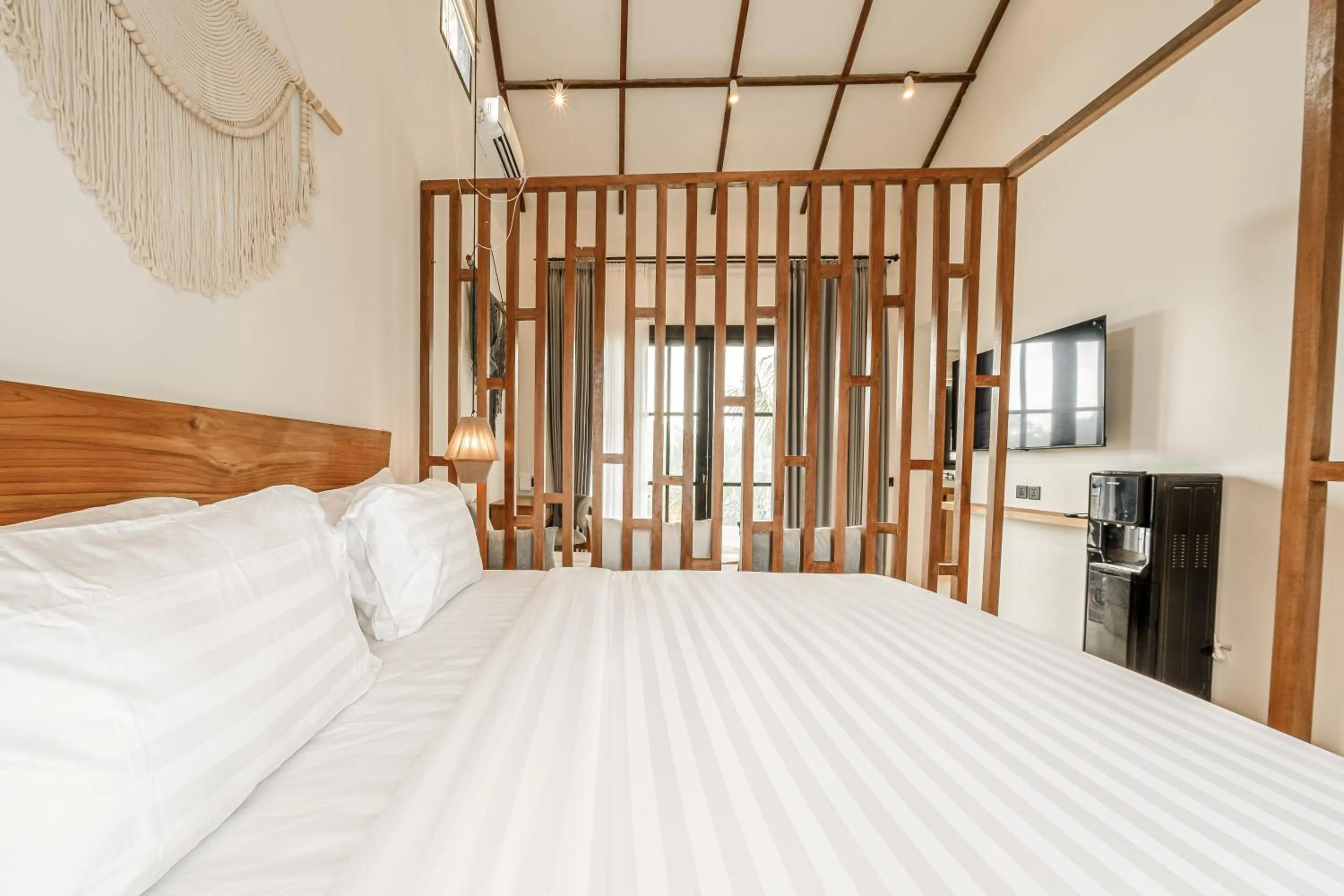 Bed in Sarang Apartments by EVDEkimi - Rice field escape with Yoga lounge, Lush garden - Long stay extras