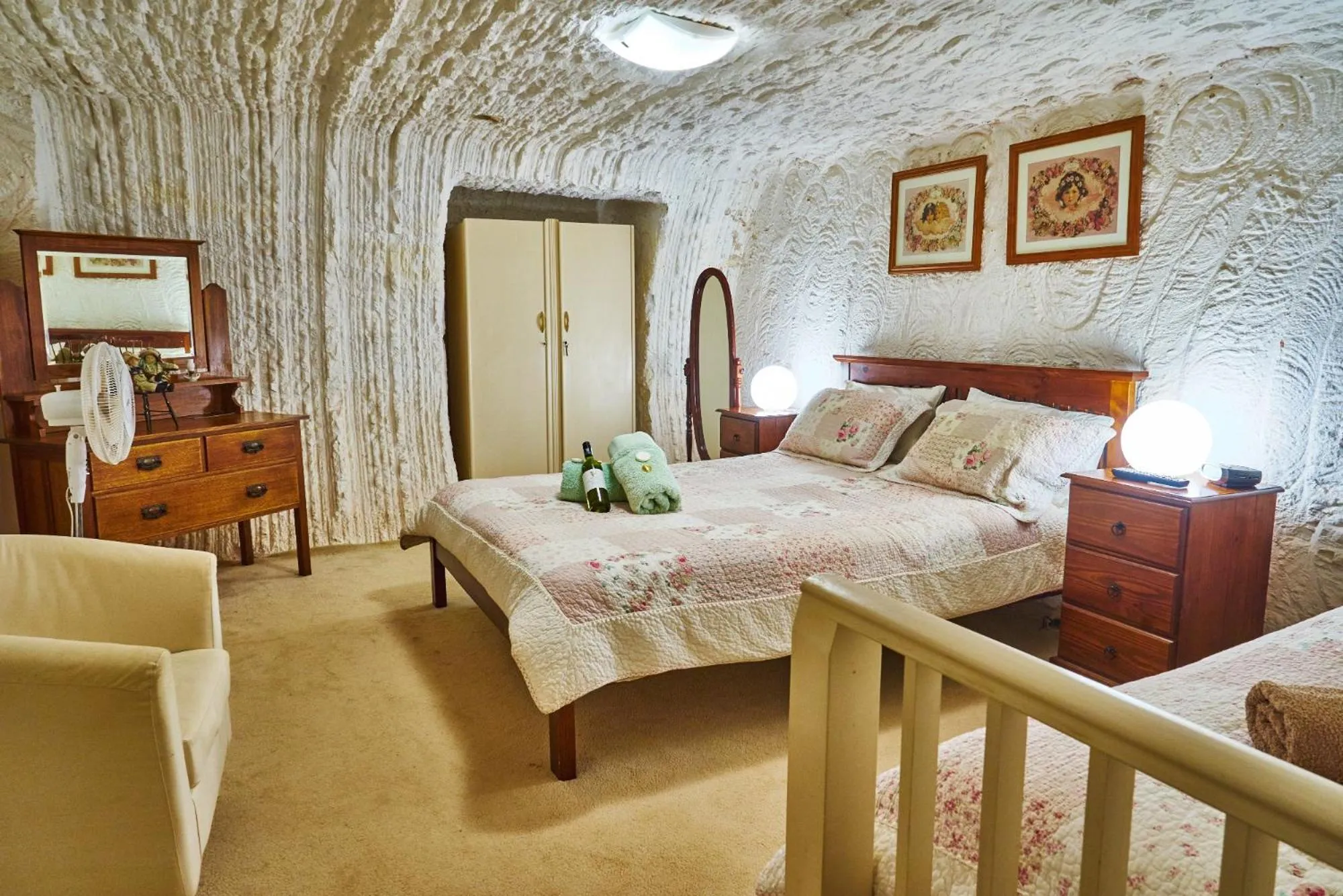 Bed in Underground Bed & Breakfast