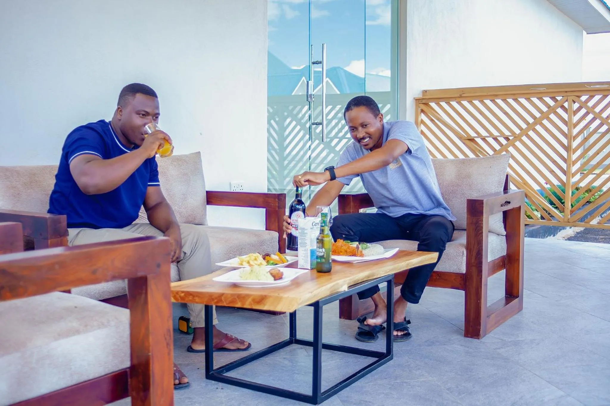 People in Teranga Lodge and Restaurant