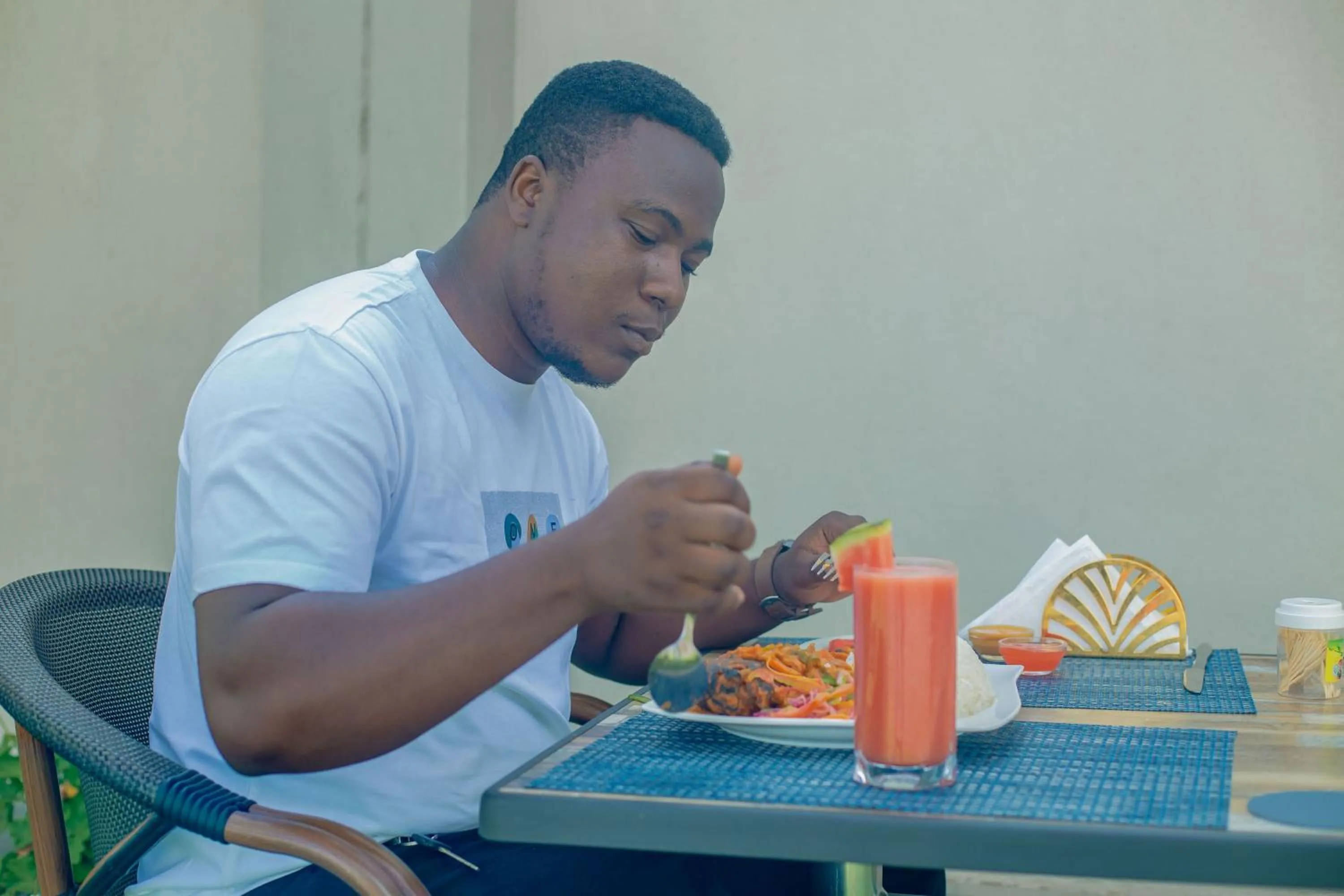 People in Teranga Lodge and Restaurant