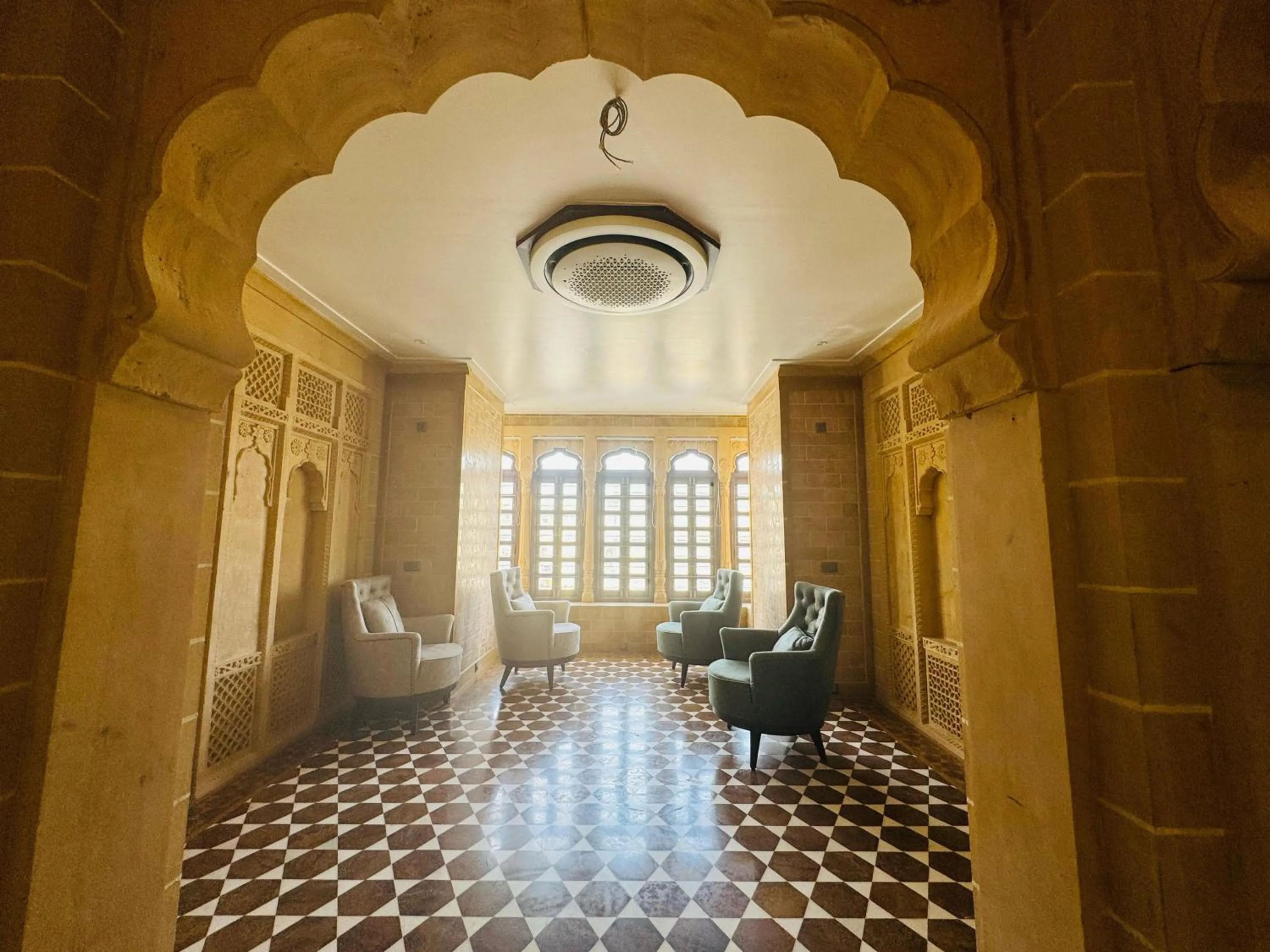 Seating area in Guulab Haveli - Opp Fort