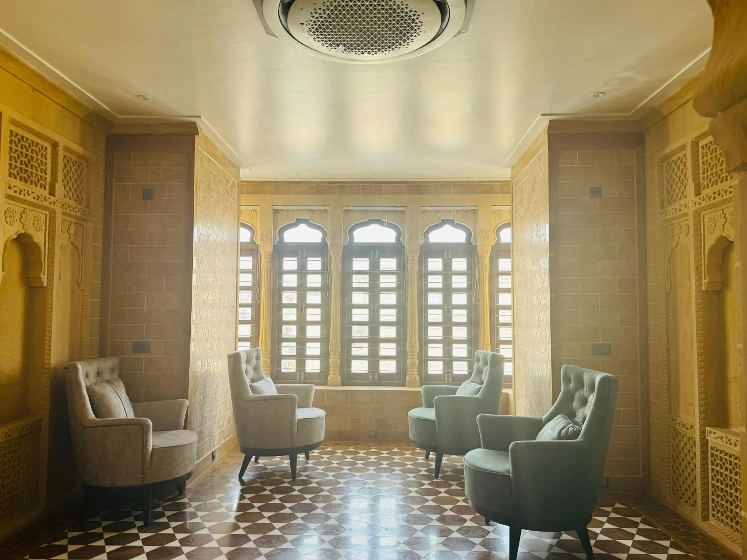 Seating area in Guulab Haveli - Opp Fort