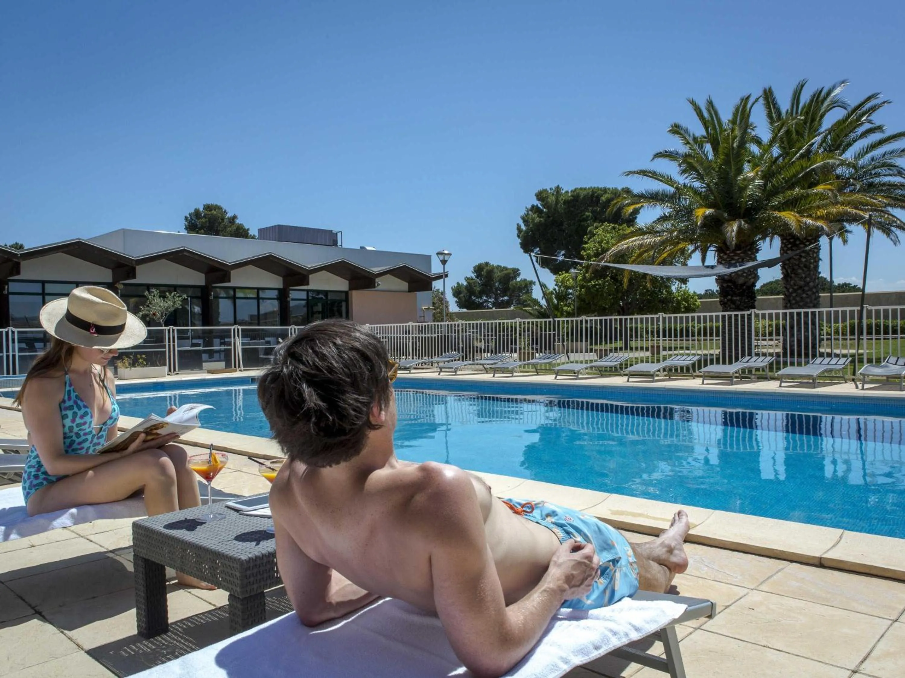 Pool view in ibis Perpignan Nord Rivesaltes