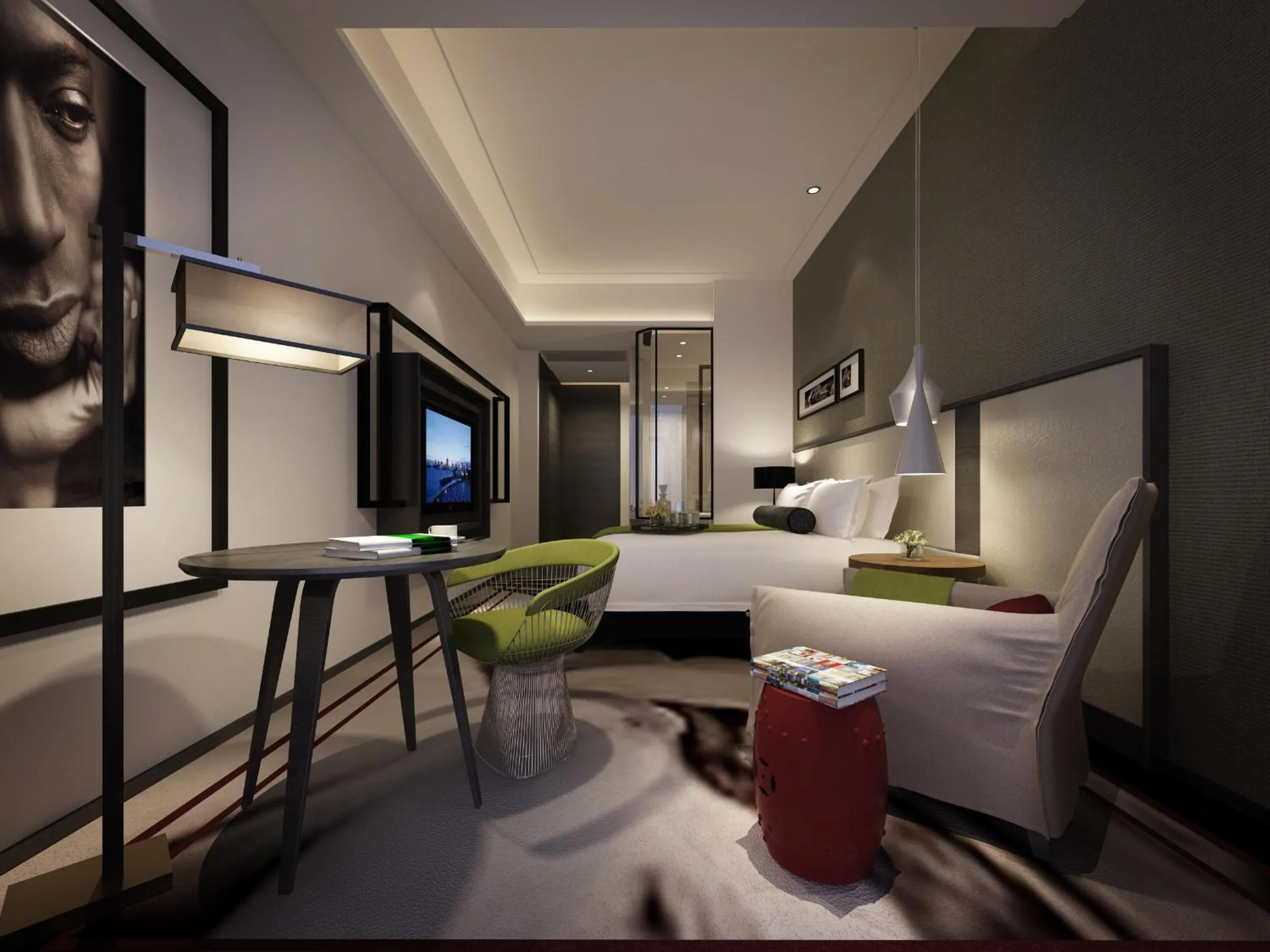 Photo of the whole room, Bed in Beijing Dieshang Boutique Hotel