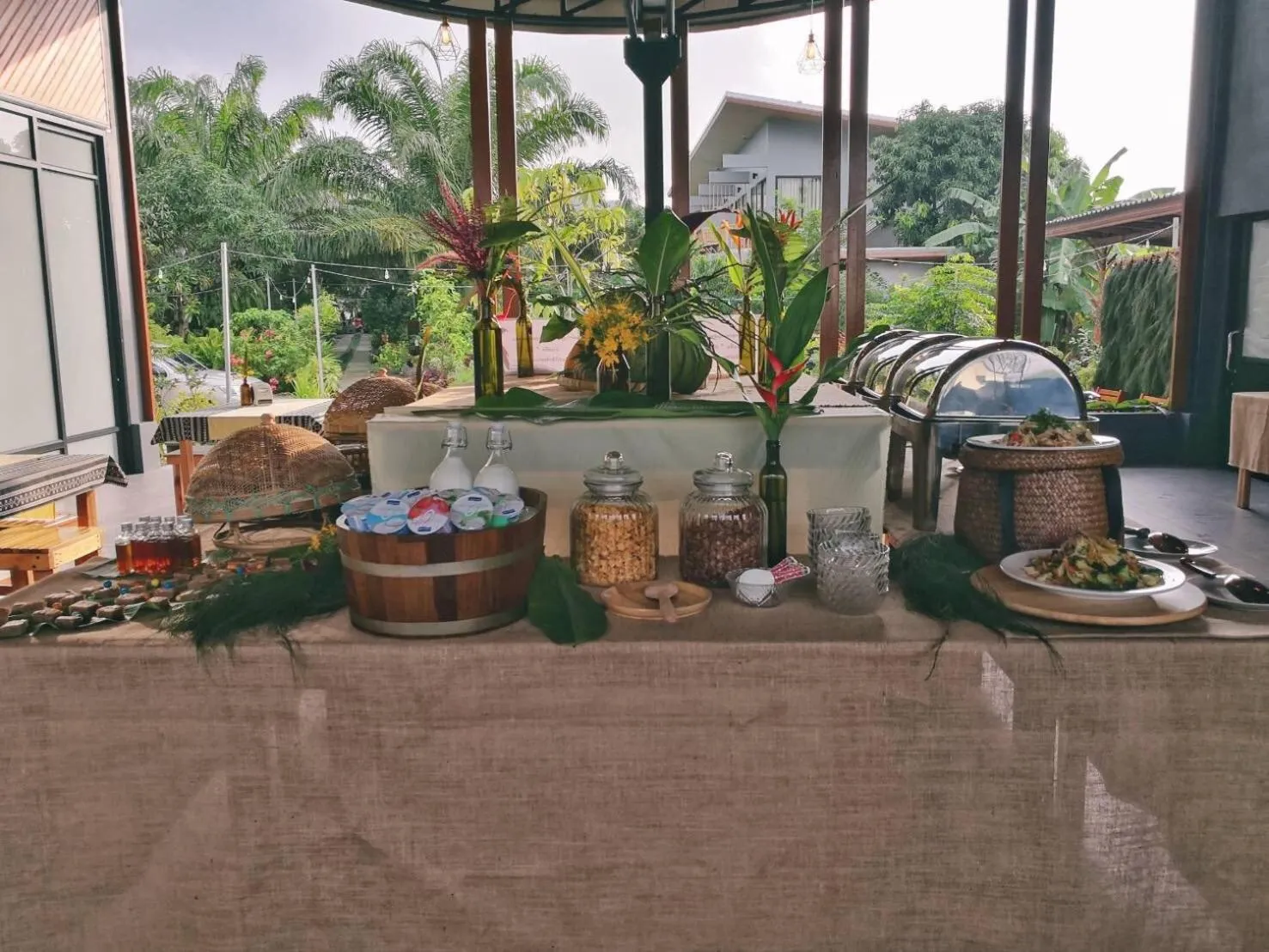 Buffet breakfast in Le Pes Villas