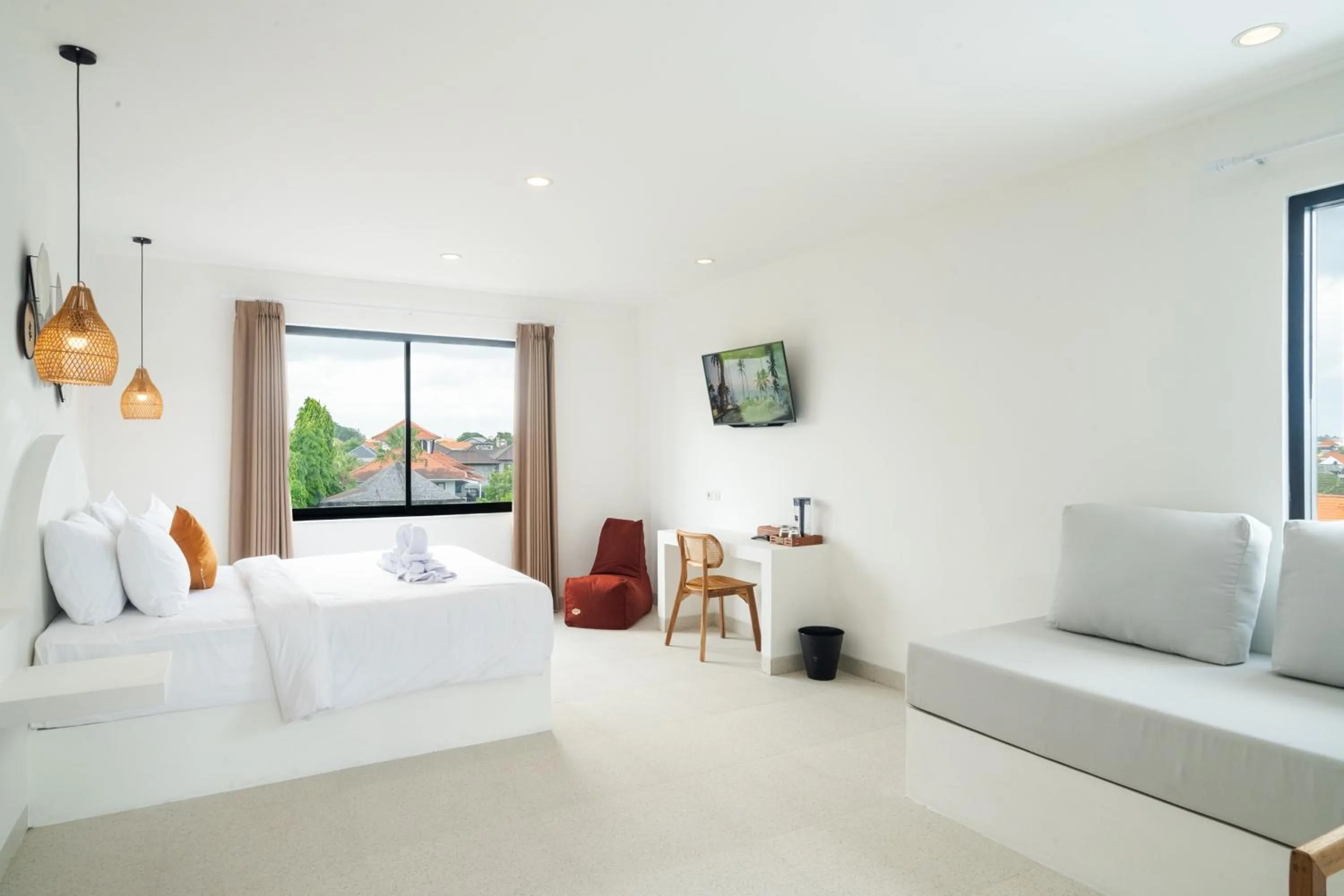 Living room, Bed in The Simore