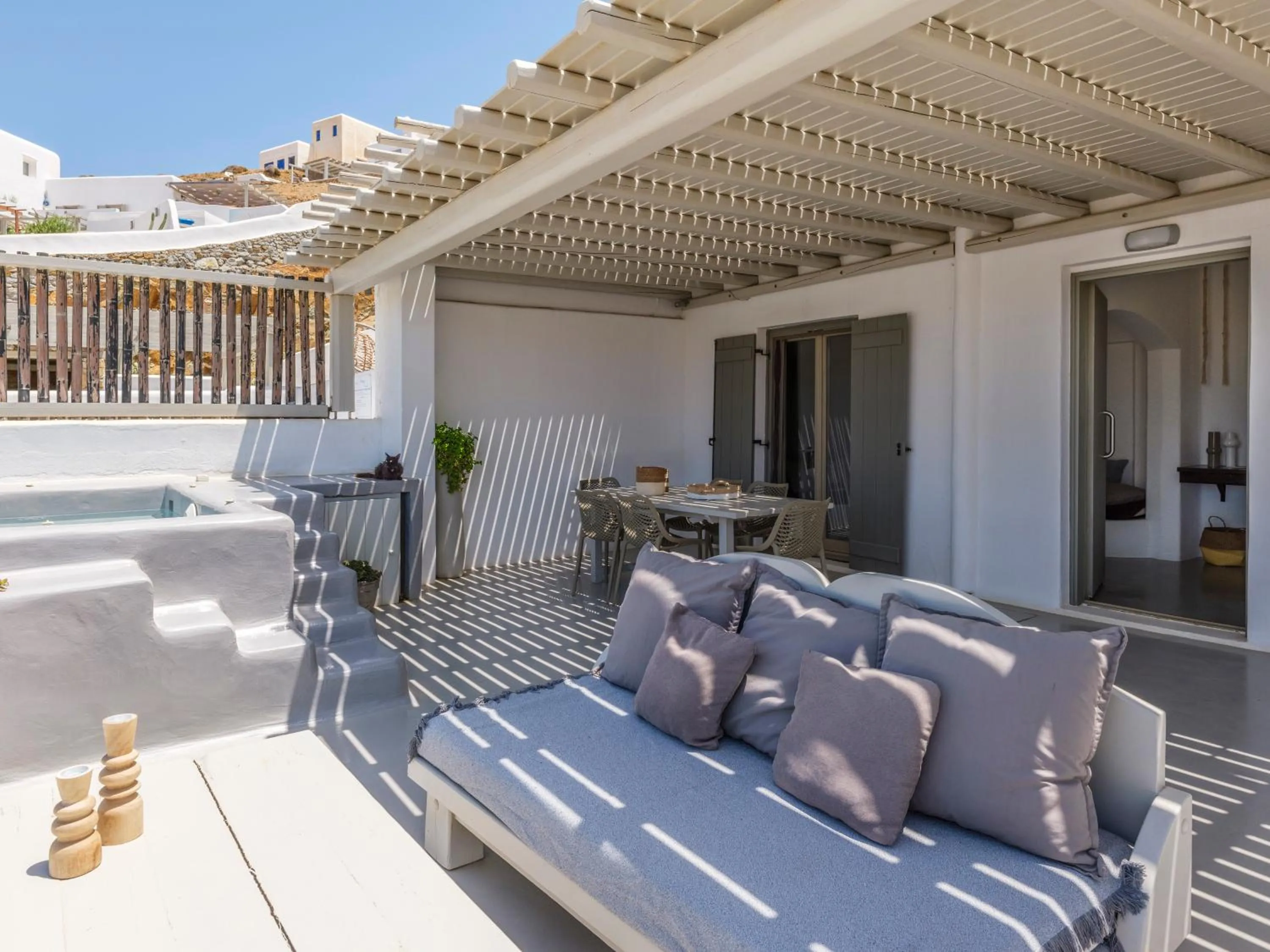 Patio in Mykonos Residence Villas & Suites Merchia beach